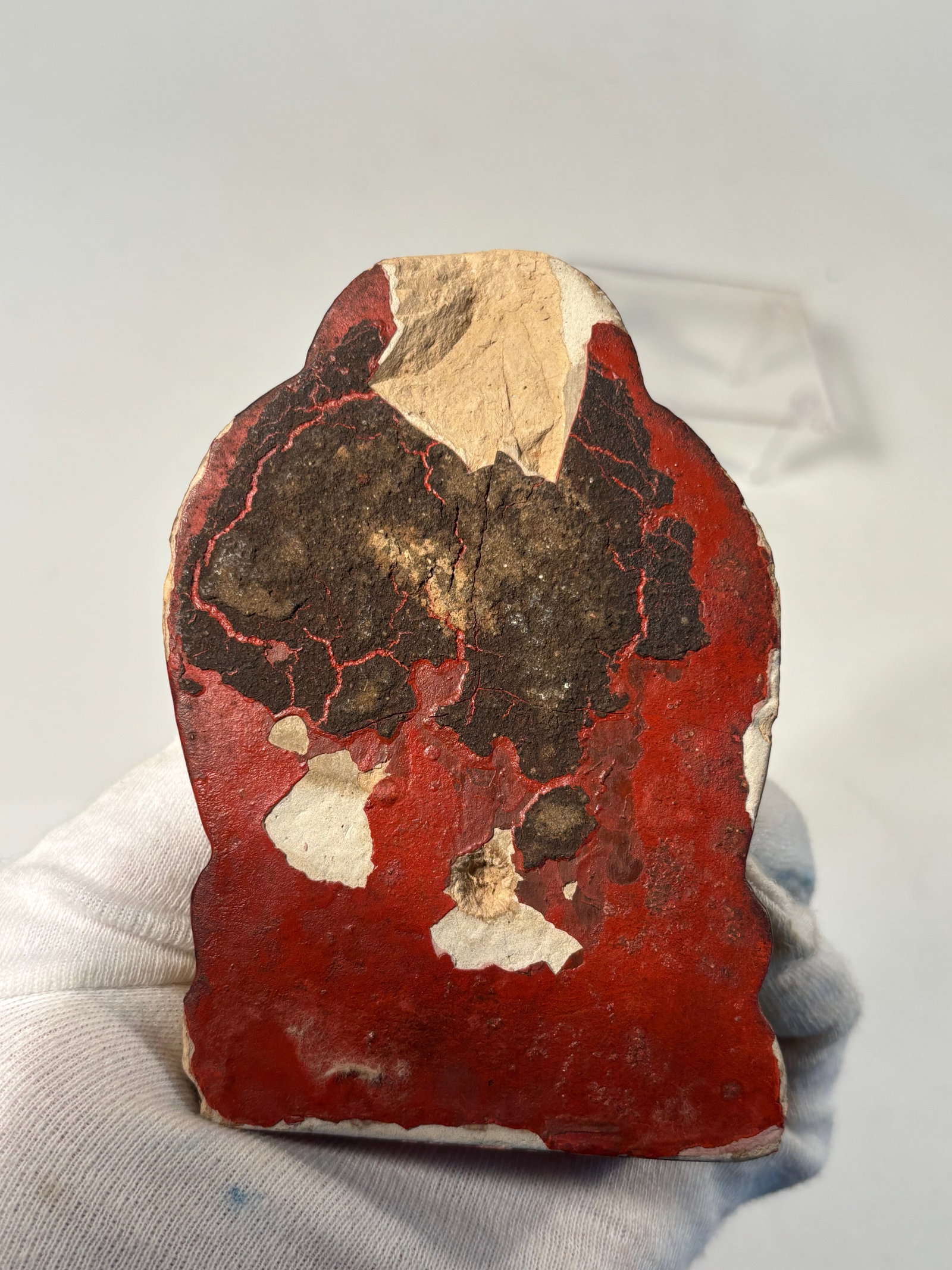 A Marvelous Tibetan Gilt-Lacquered Clay Figure of Bodhisattva Caca: Qing dynasty(1644-1912); Modeled seated in dhyanasana on a double lotus base, the figure with a serene expression, the right hand in varada mudra and the left in vitarka mudra. Adorned with a foliate