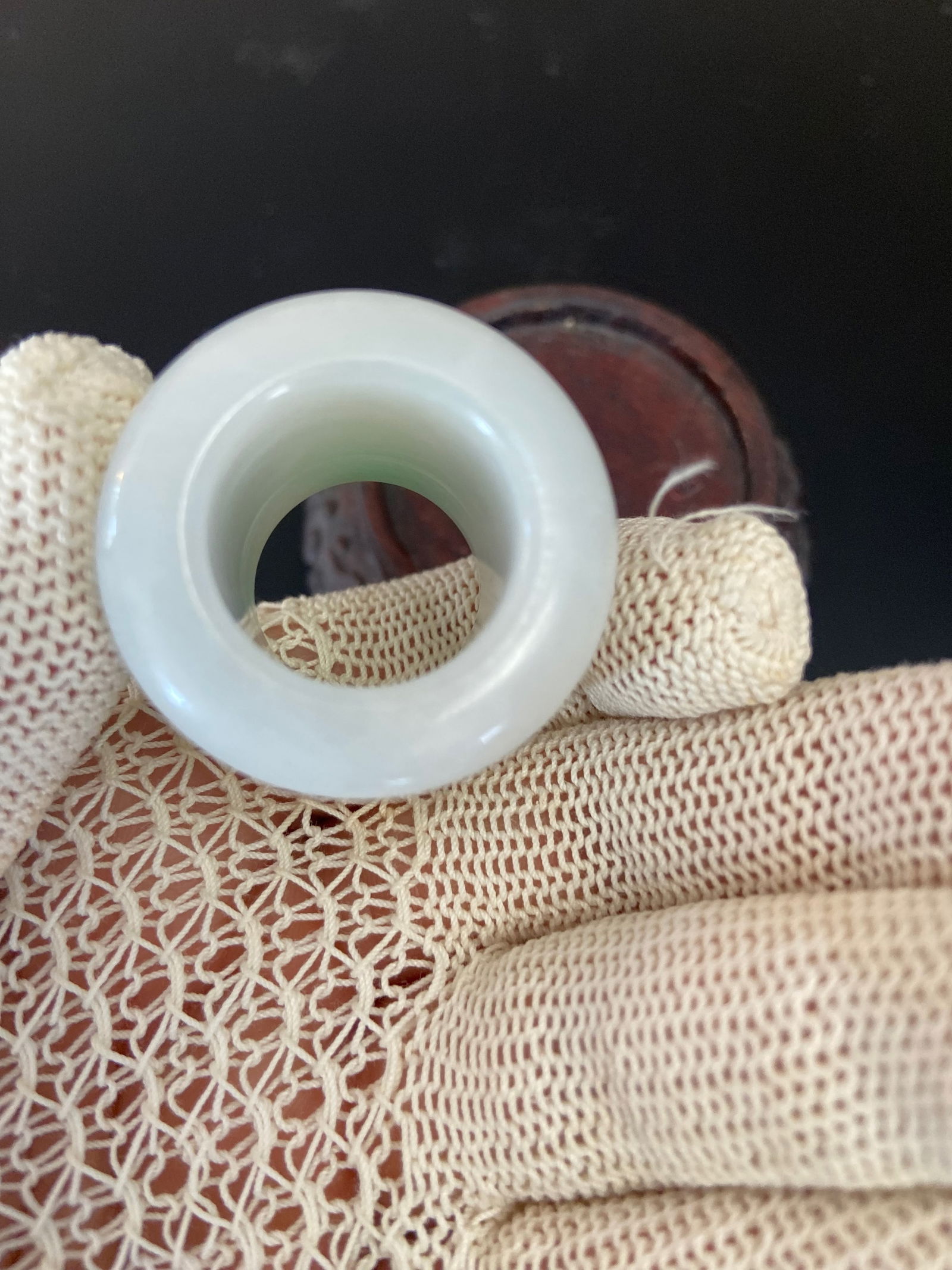 A Chinese jadeite archer ring - 8