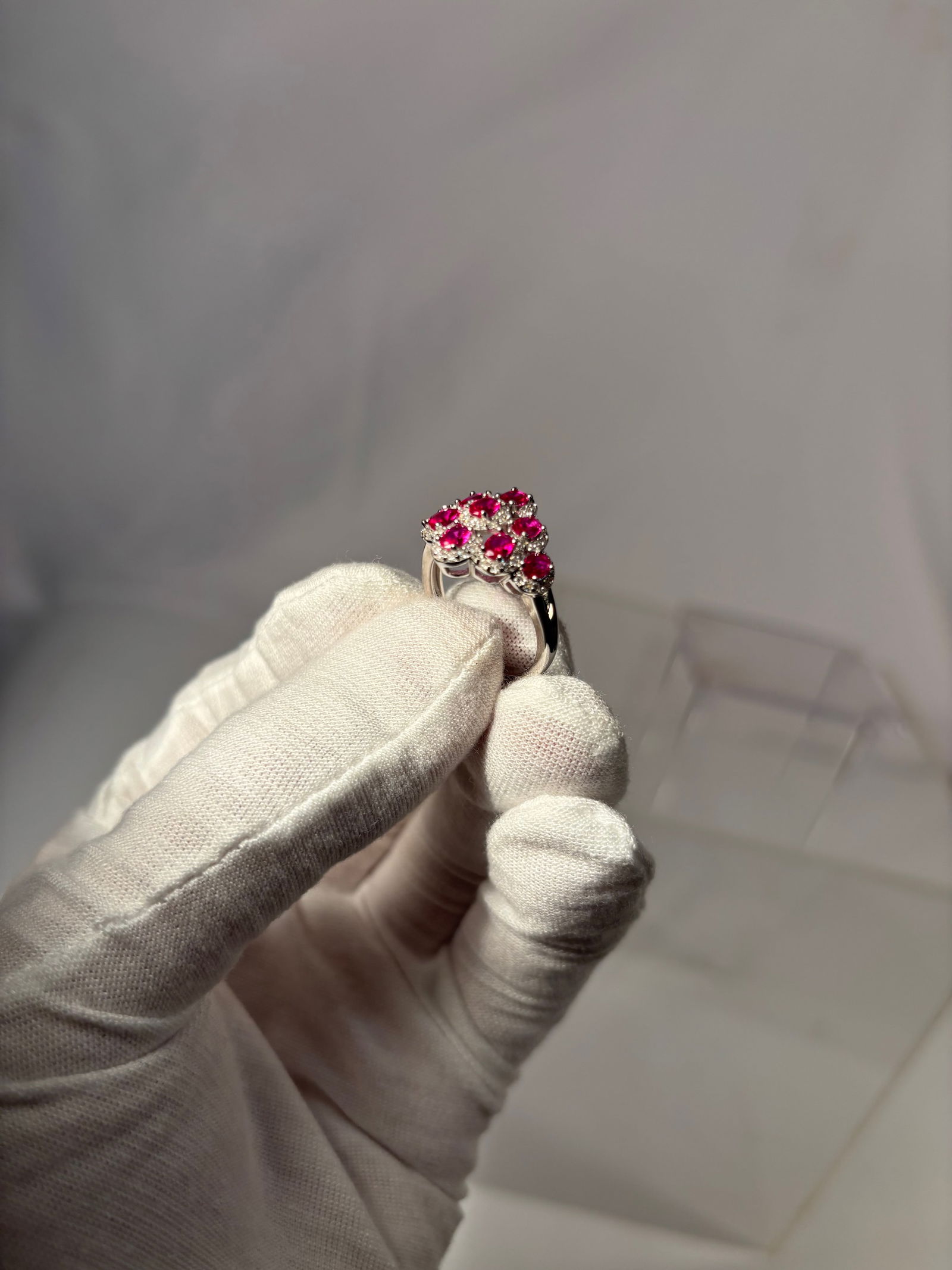 A Sterling Silver (925) Ring with Ruby - 3