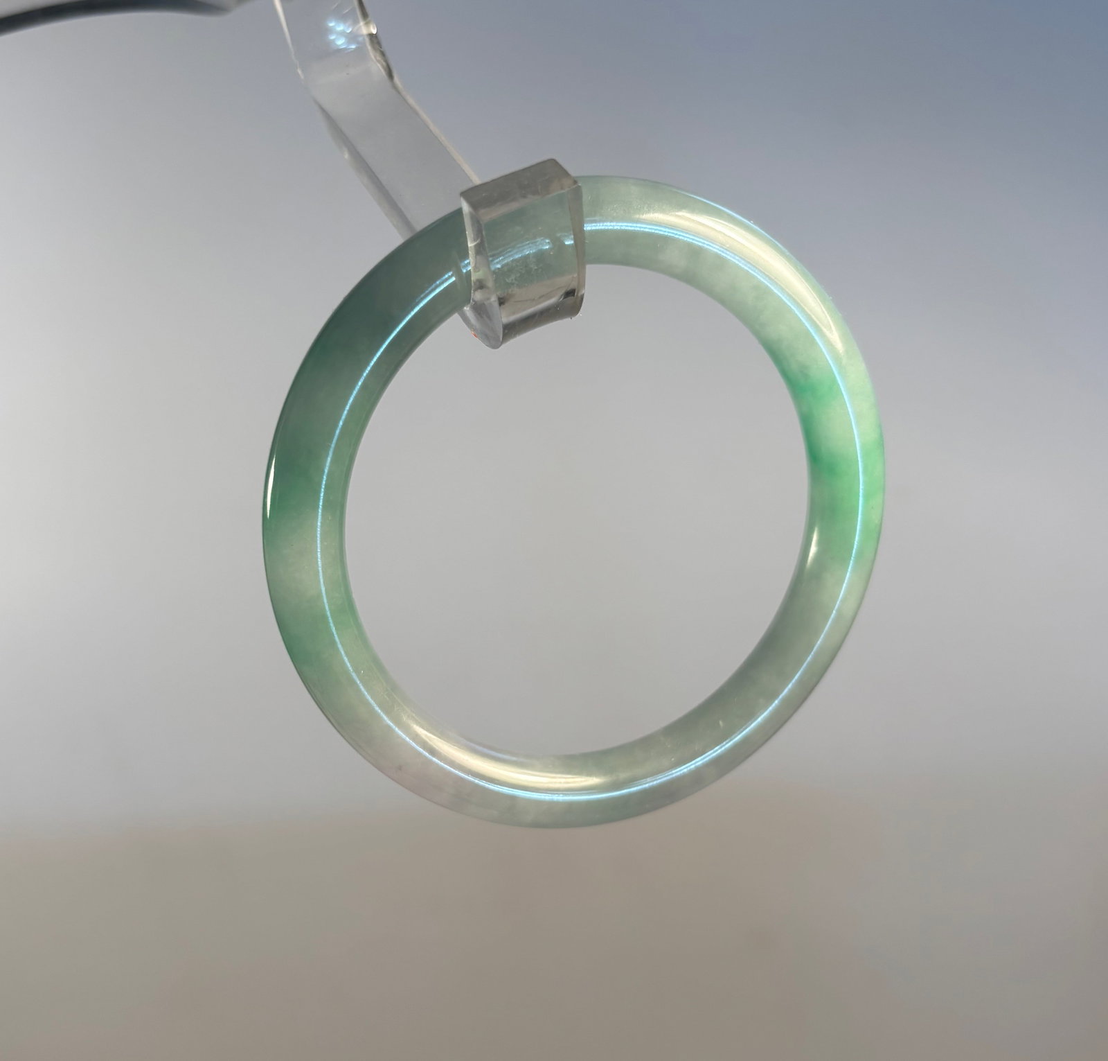 A Chinese jadited round solid bangle - 4