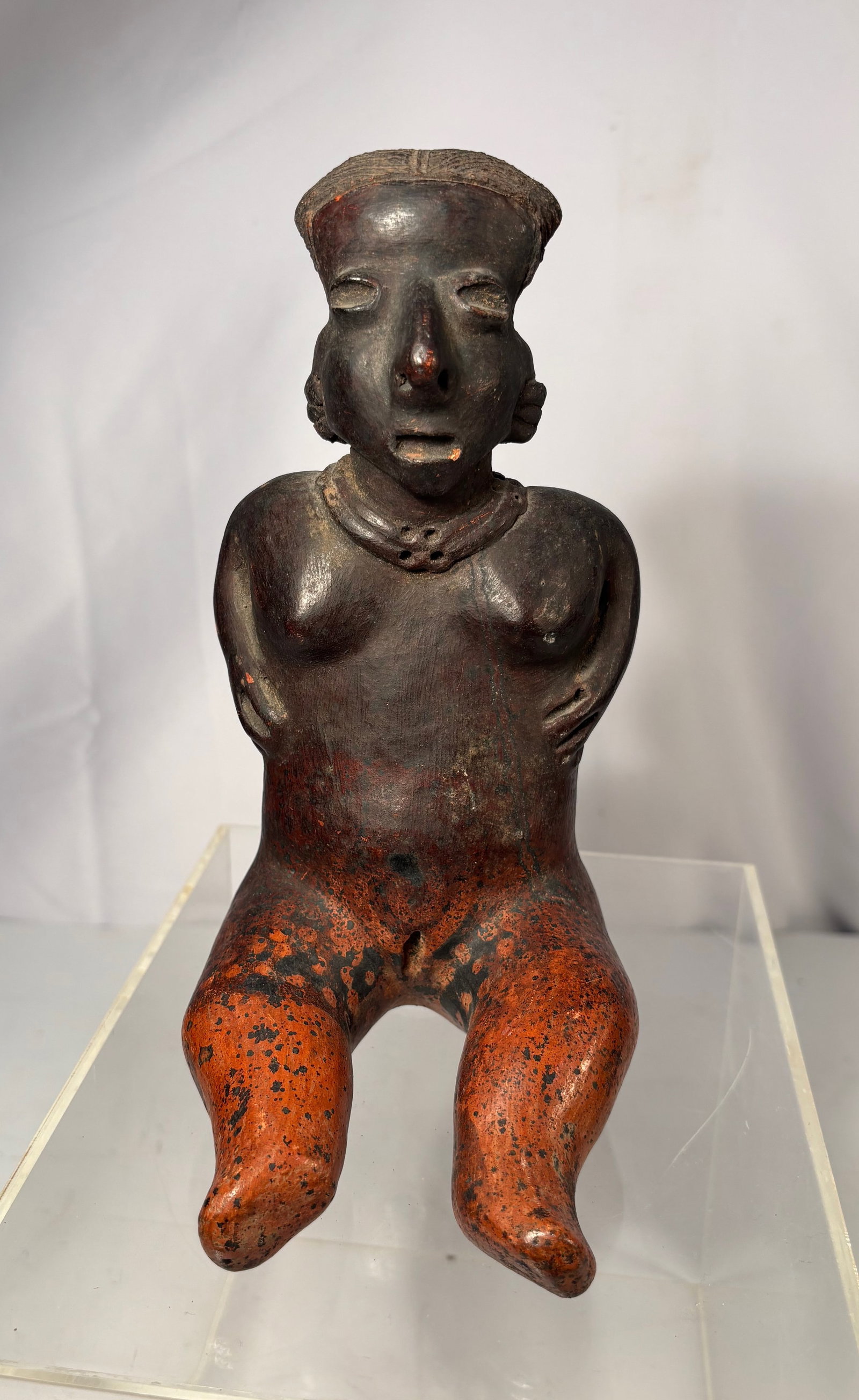 Pre-Columbian Nayarit Pottery Seated Figure (1 of 9)