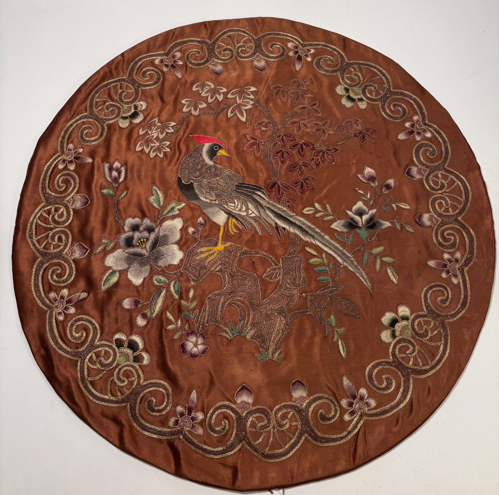 A Chinese embroidered silk roundel (1 of 11)