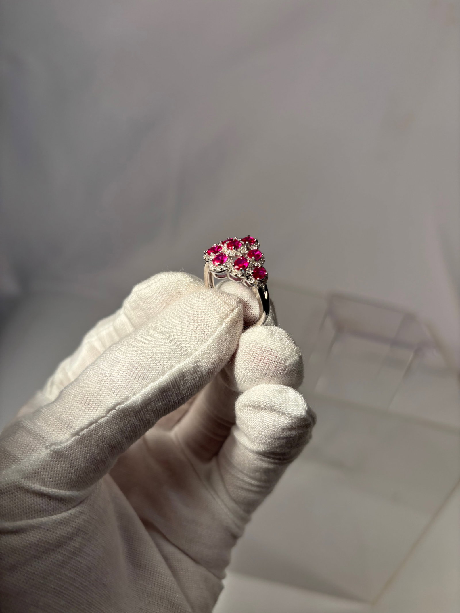 A Sterling Silver (925) Ring with Ruby - 3
