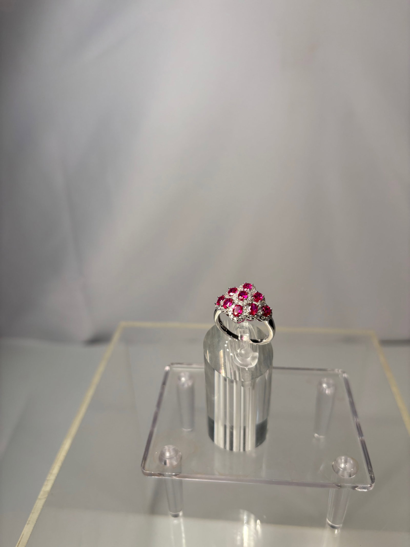 A Sterling Silver (925) Ring with Ruby - 5