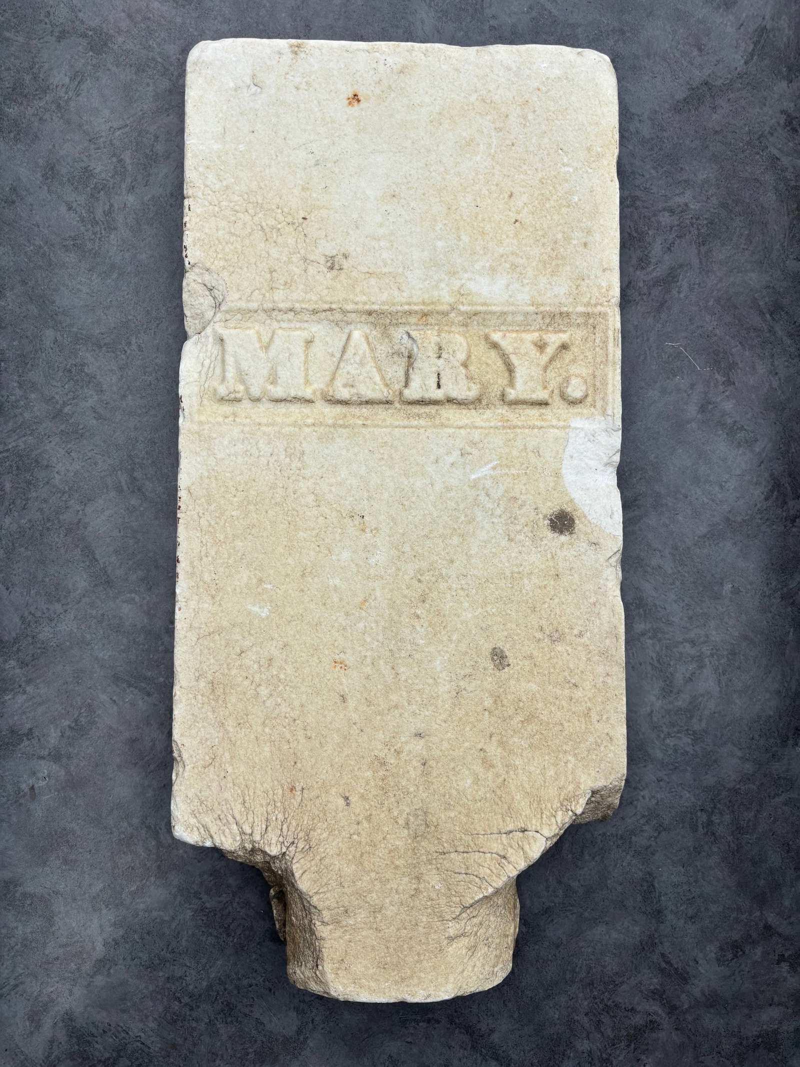 A European Carved Stone Architectural Fragment, “MARY?? Inscription (Possibly Ecclesiastical) (1 of 7)