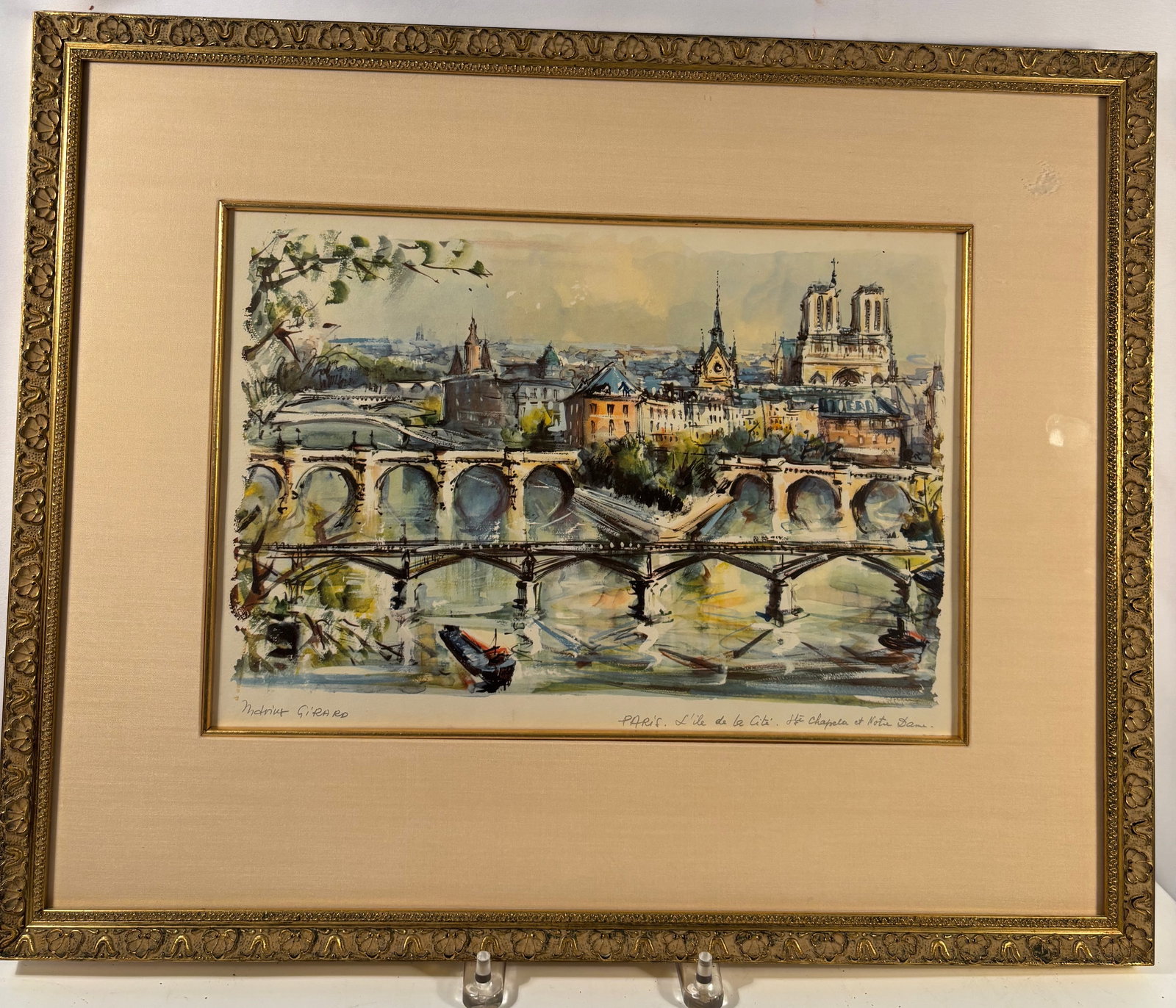 Marius Girard Signed Paris L'Ile de la Cité Sainte Chapelle Watercolor (1 of 12)