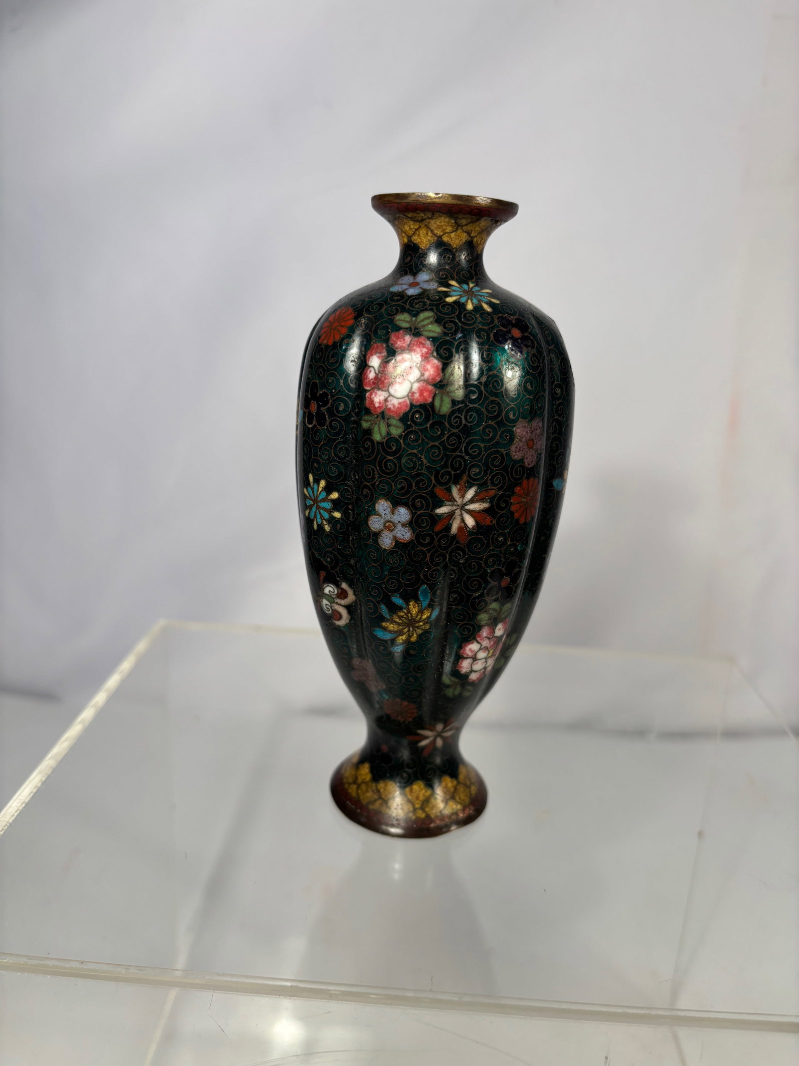 A Japanese Cloisonné Enamel Floral Vase (1 of 14)