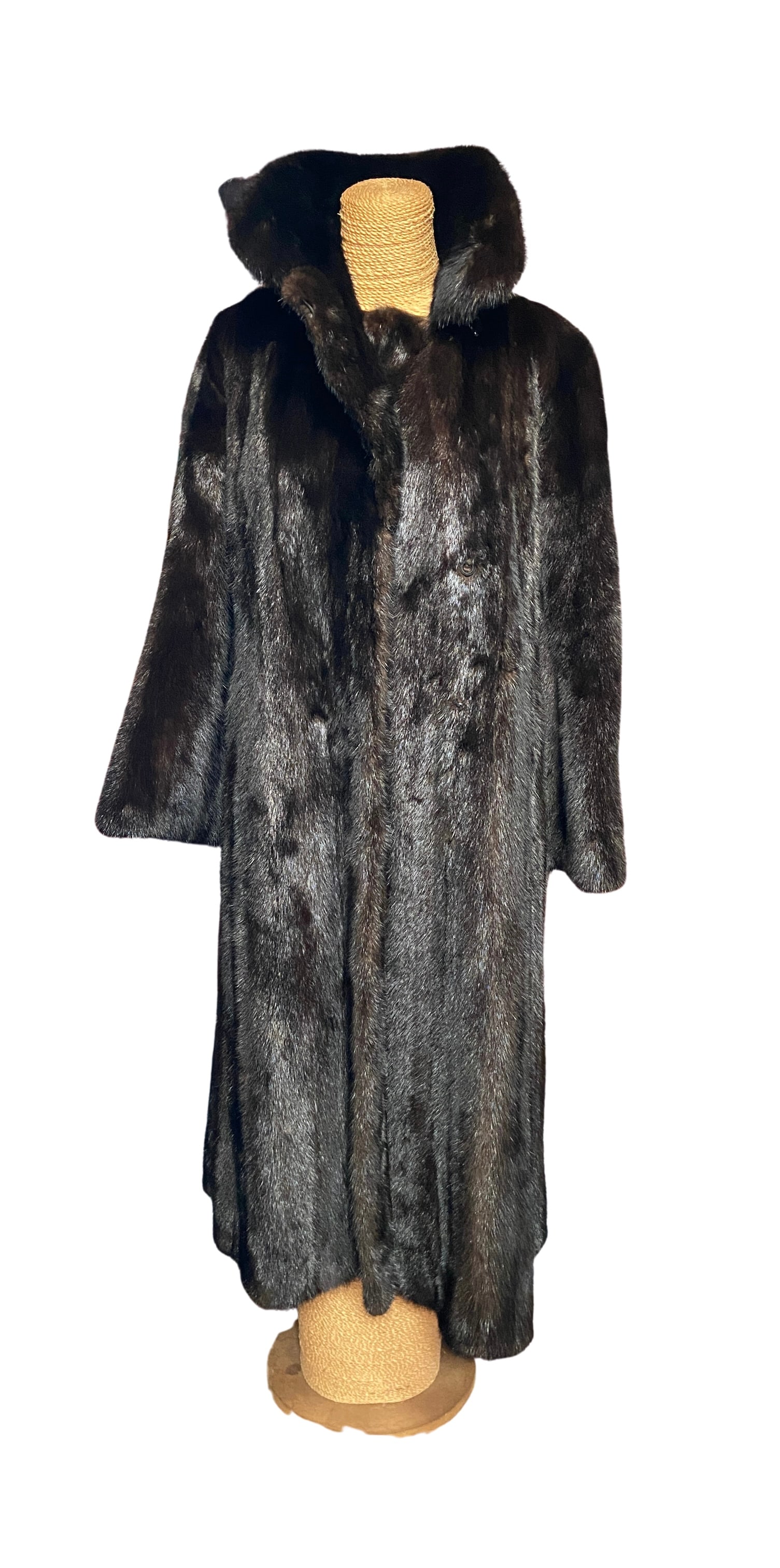 Full-Length Dark Mink Fur Coat (1 of 7)