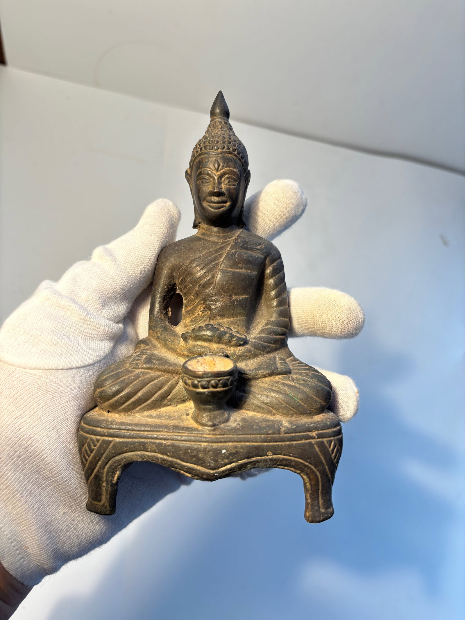 A Japanese Bronze Gourd-Form Vase with Dragon Relief, Meiji Period Style (1 of 9)