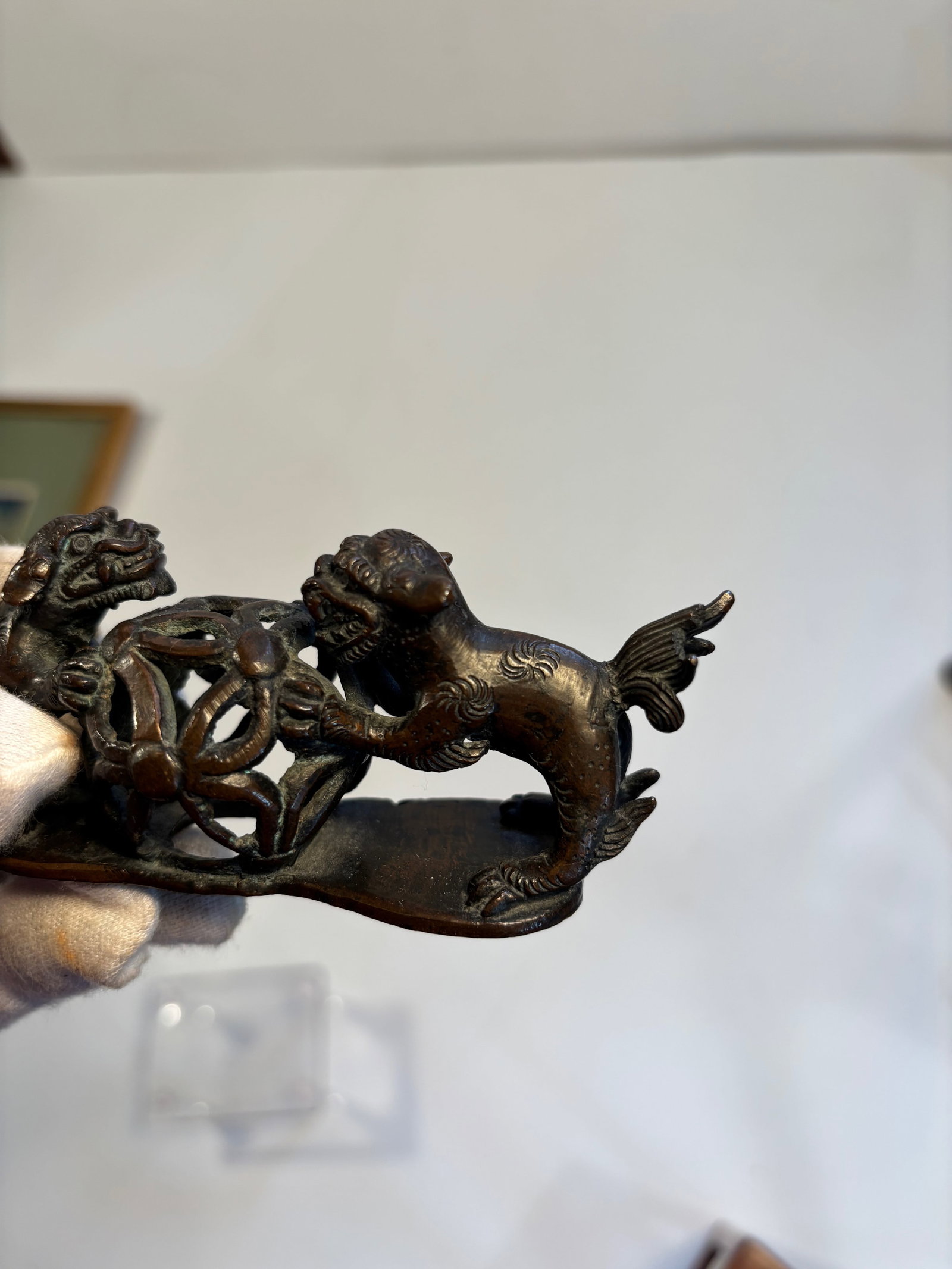 A Chinese bronze scholar's object - 5