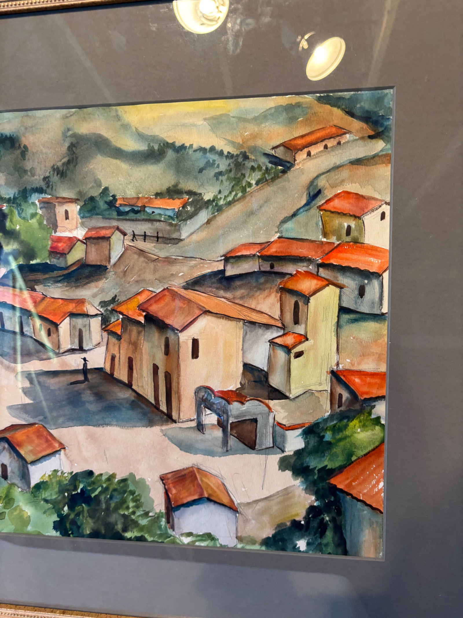 European Village Scene Watercolor Painting (1 of 5)