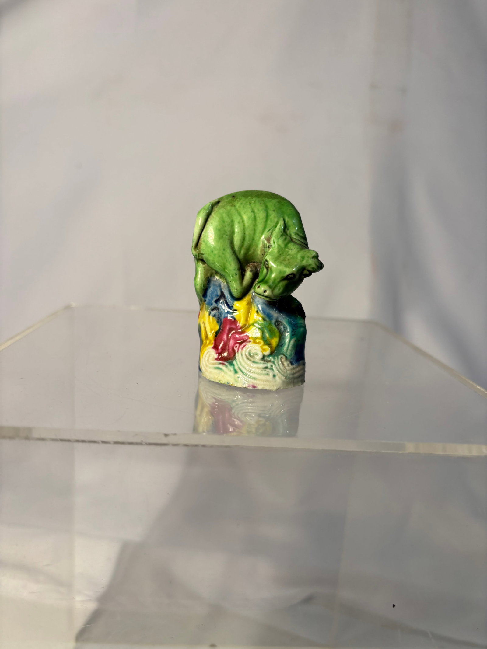 A Chinese Glazed Porcelain Ox Statue (1 of 8)