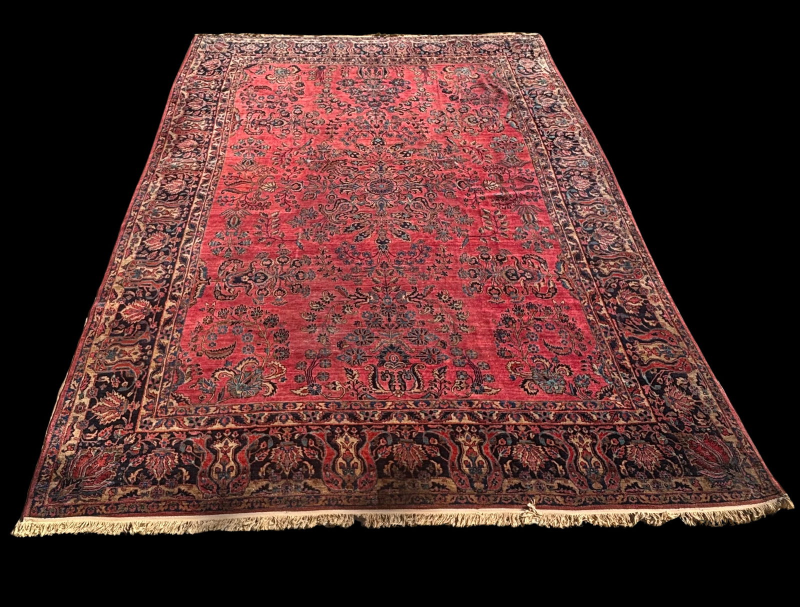 Large antique Persian Sarouk Hand knotted rug 13' 7" x 10' (1 of 12)
