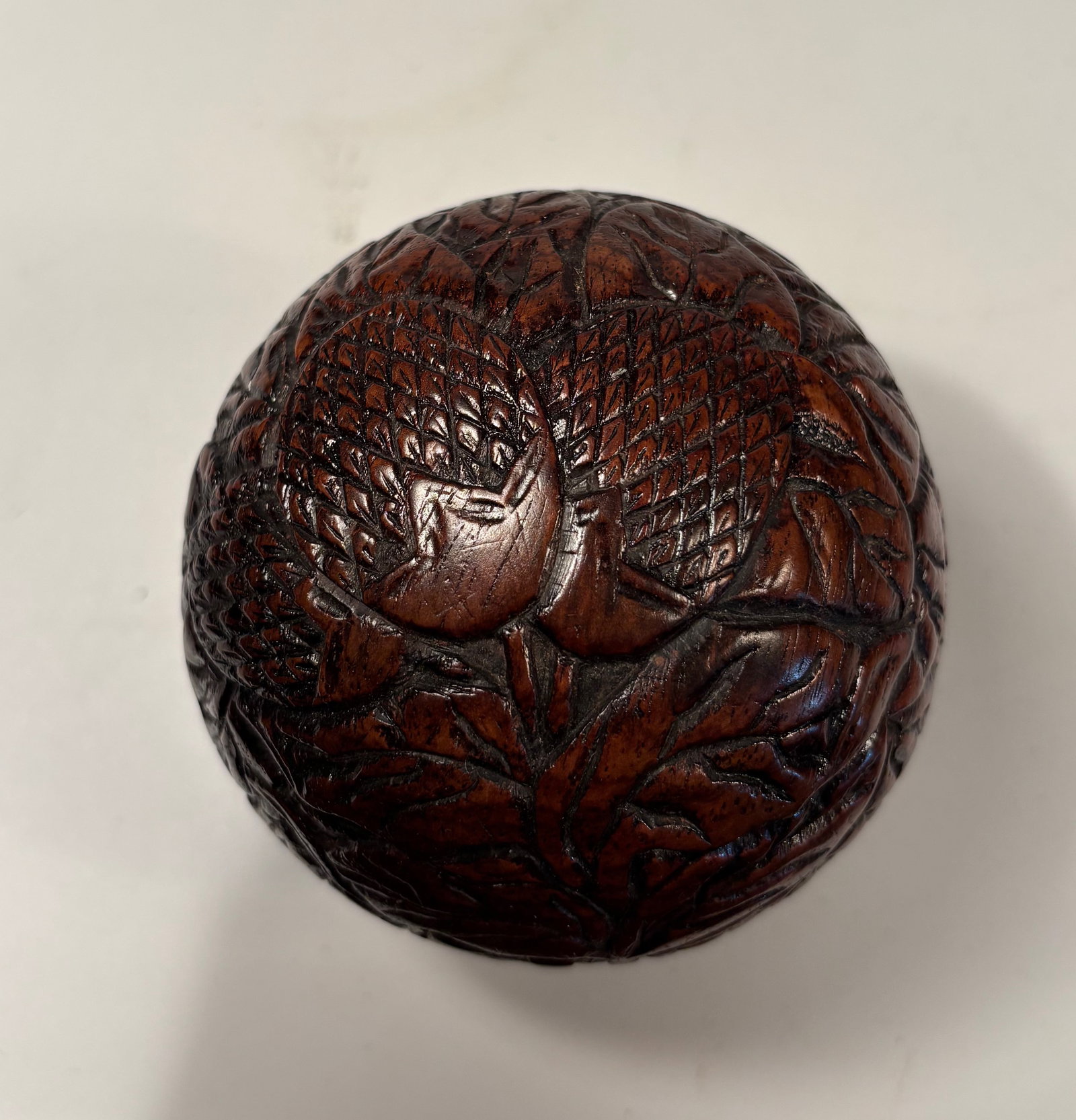 A Chinese hand carved huanghuali box (1 of 15)