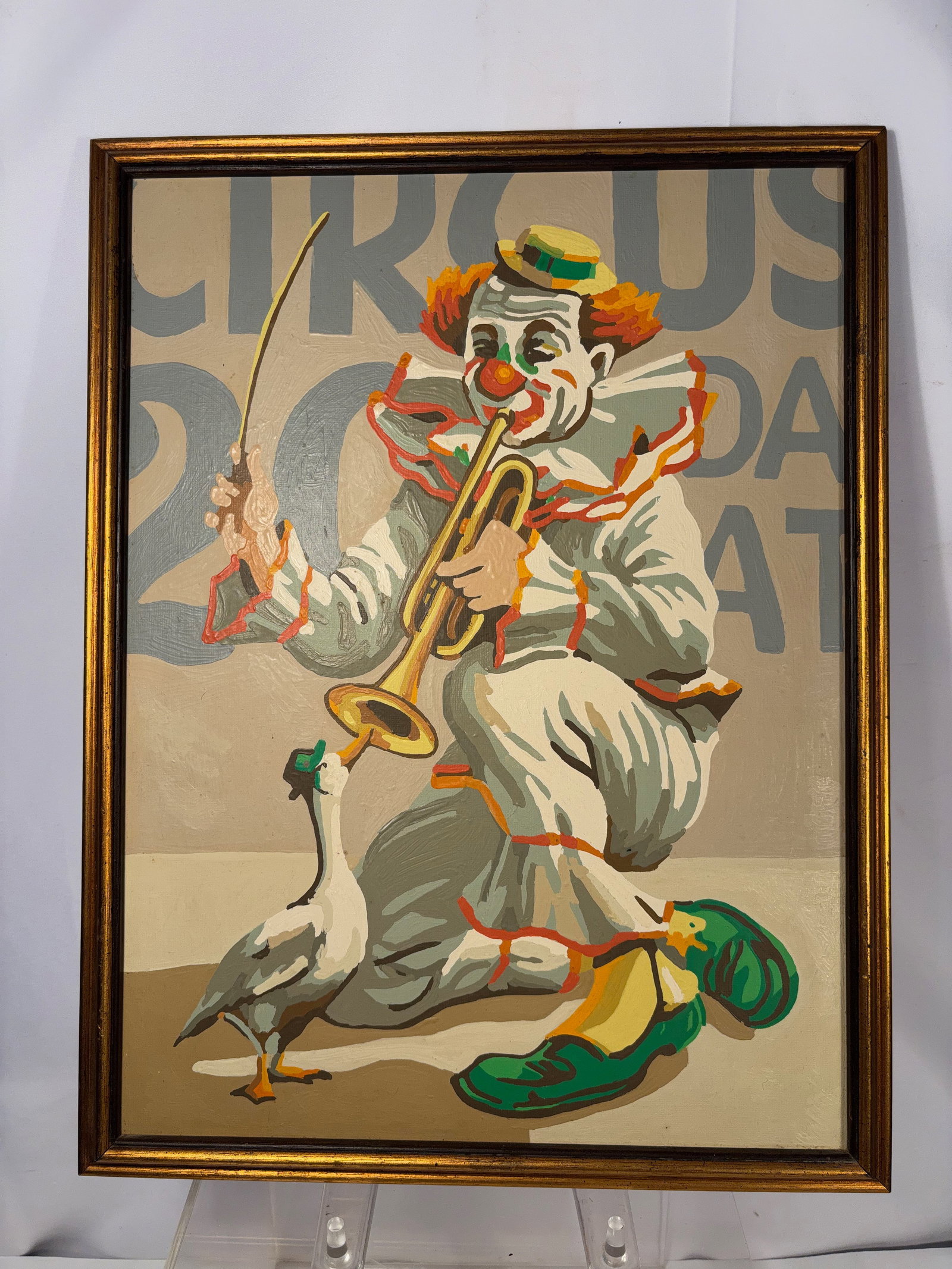 A Vintage Circus Clown Painting, Mid-20th Century (1 of 8)