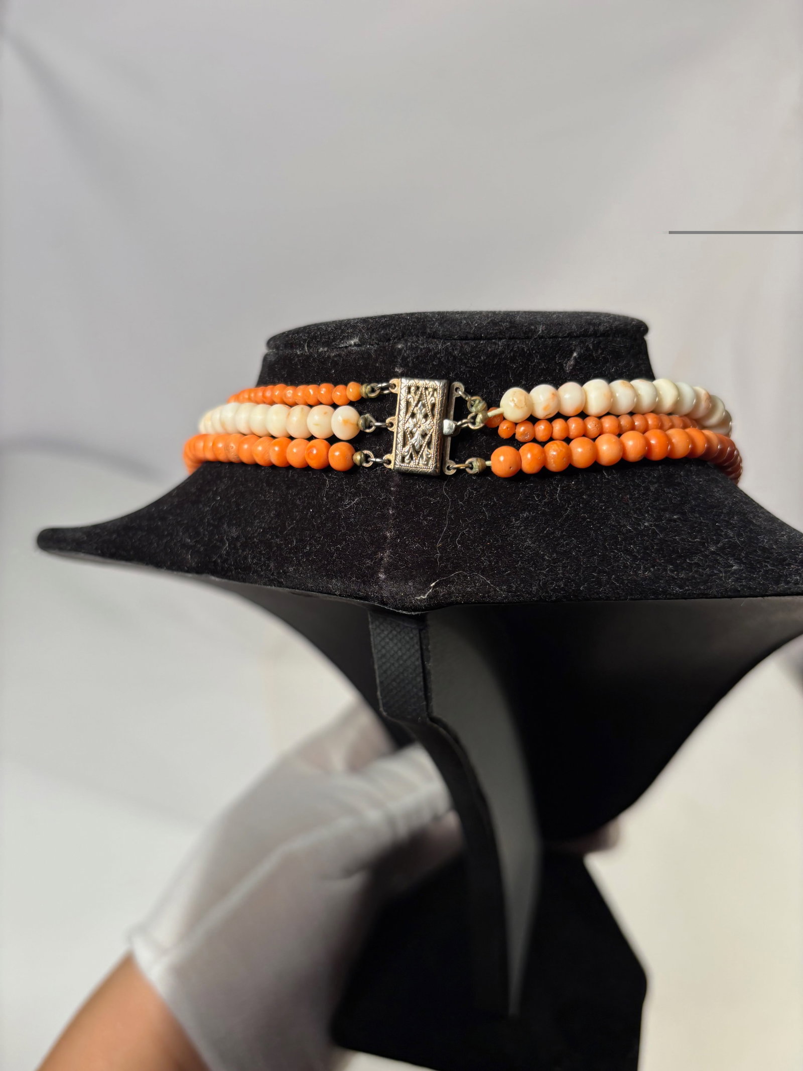 Three-Strand Coral Bead Necklace - 5