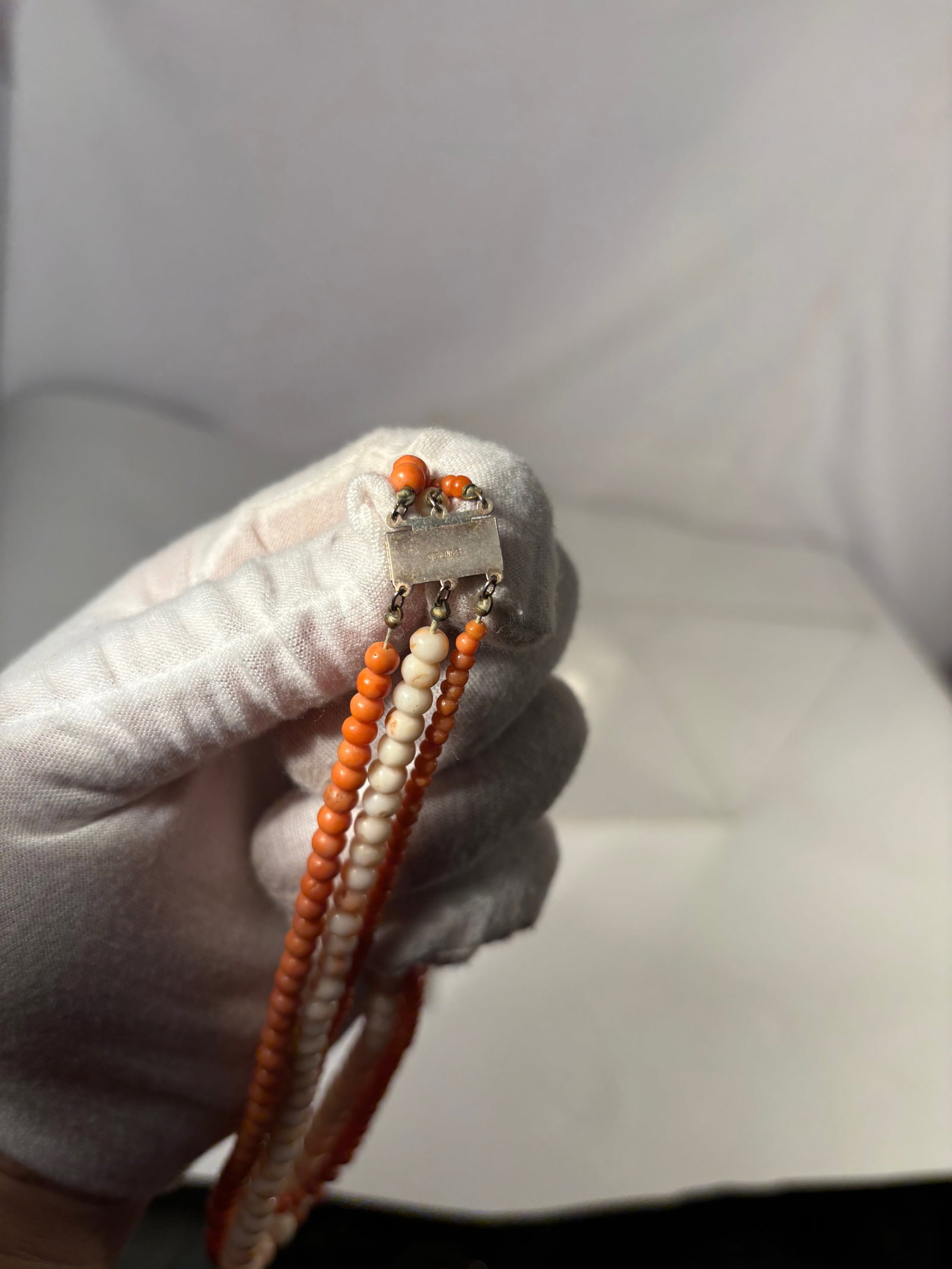 Three-Strand Coral Bead Necklace - 6