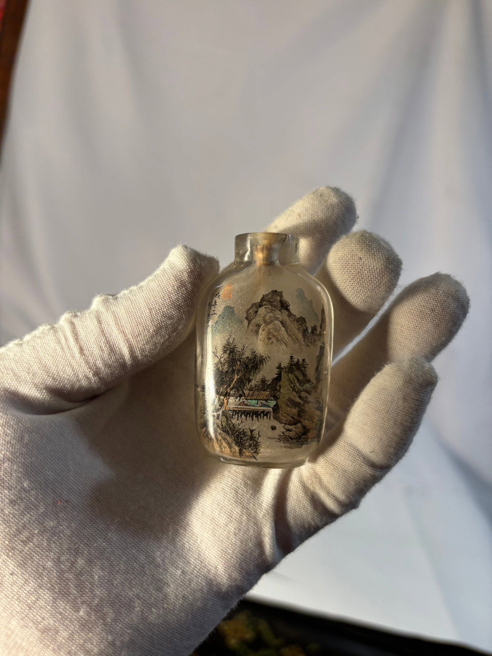 Chinese Inside Painted Landscape Snuff Bottle signed - 3
