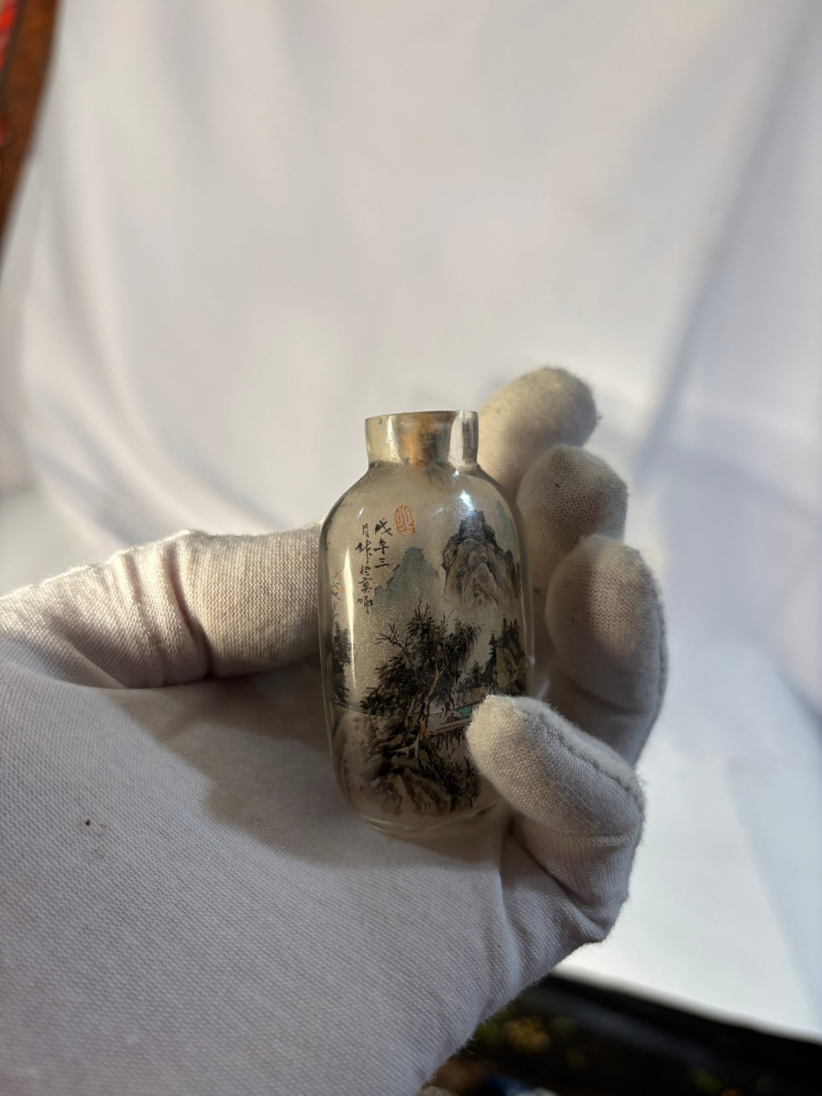 Chinese Inside Painted Landscape Snuff Bottle signed - 4
