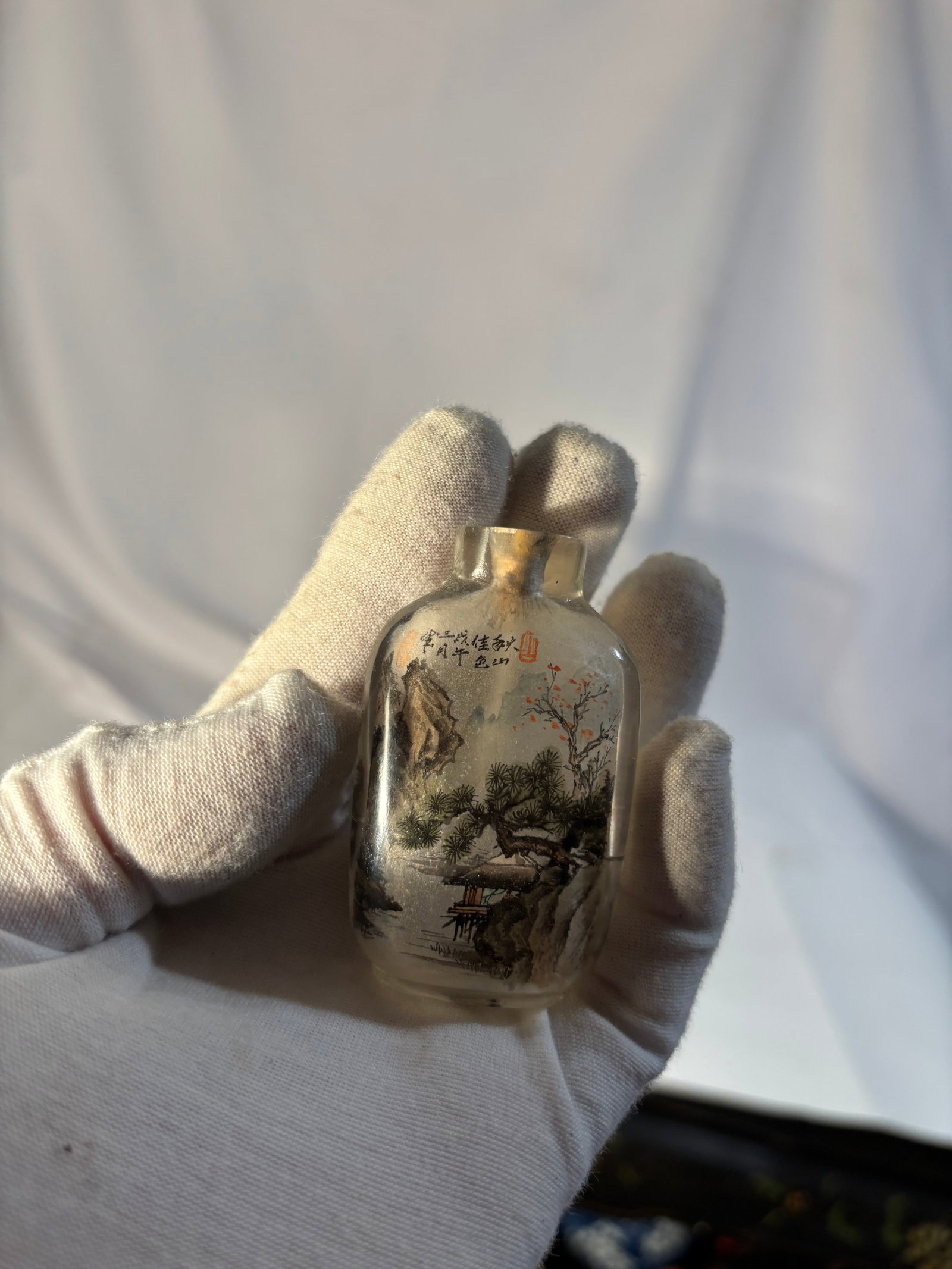 Chinese Inside Painted Landscape Snuff Bottle signed - 6