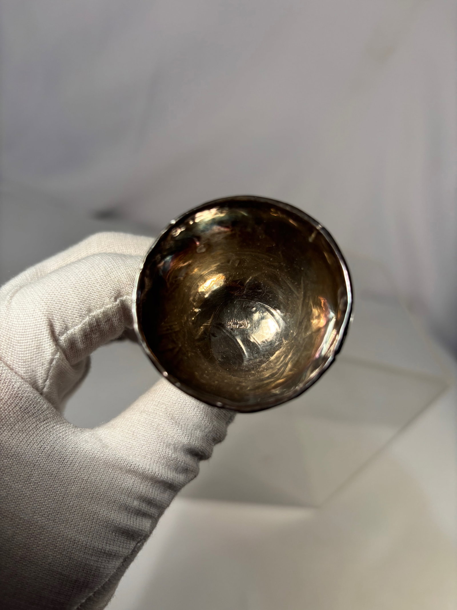Chinese Silver-Mounted Coconut Shell Goblet with Silver-Lined Interior - 4