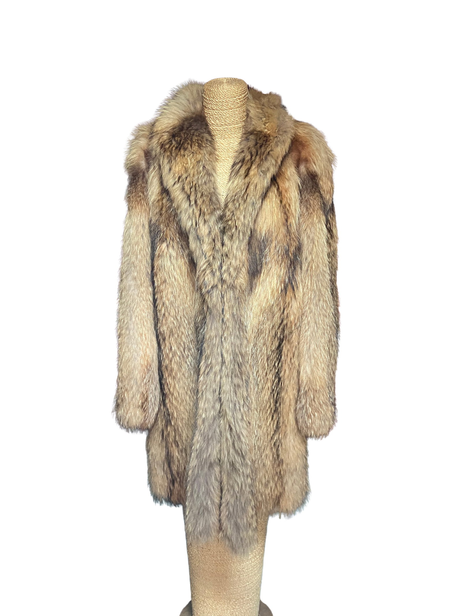 Vintage Natural Red Fox Fur Coat, 37?? Length, Shawl Collar (1 of 6)