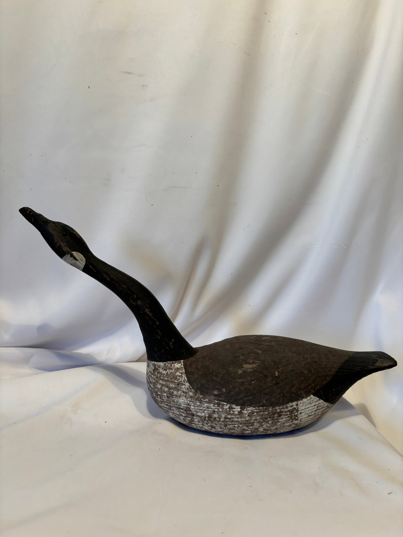 Folk Art Carved Canada Goose Decoy Signed White (1 of 8)
