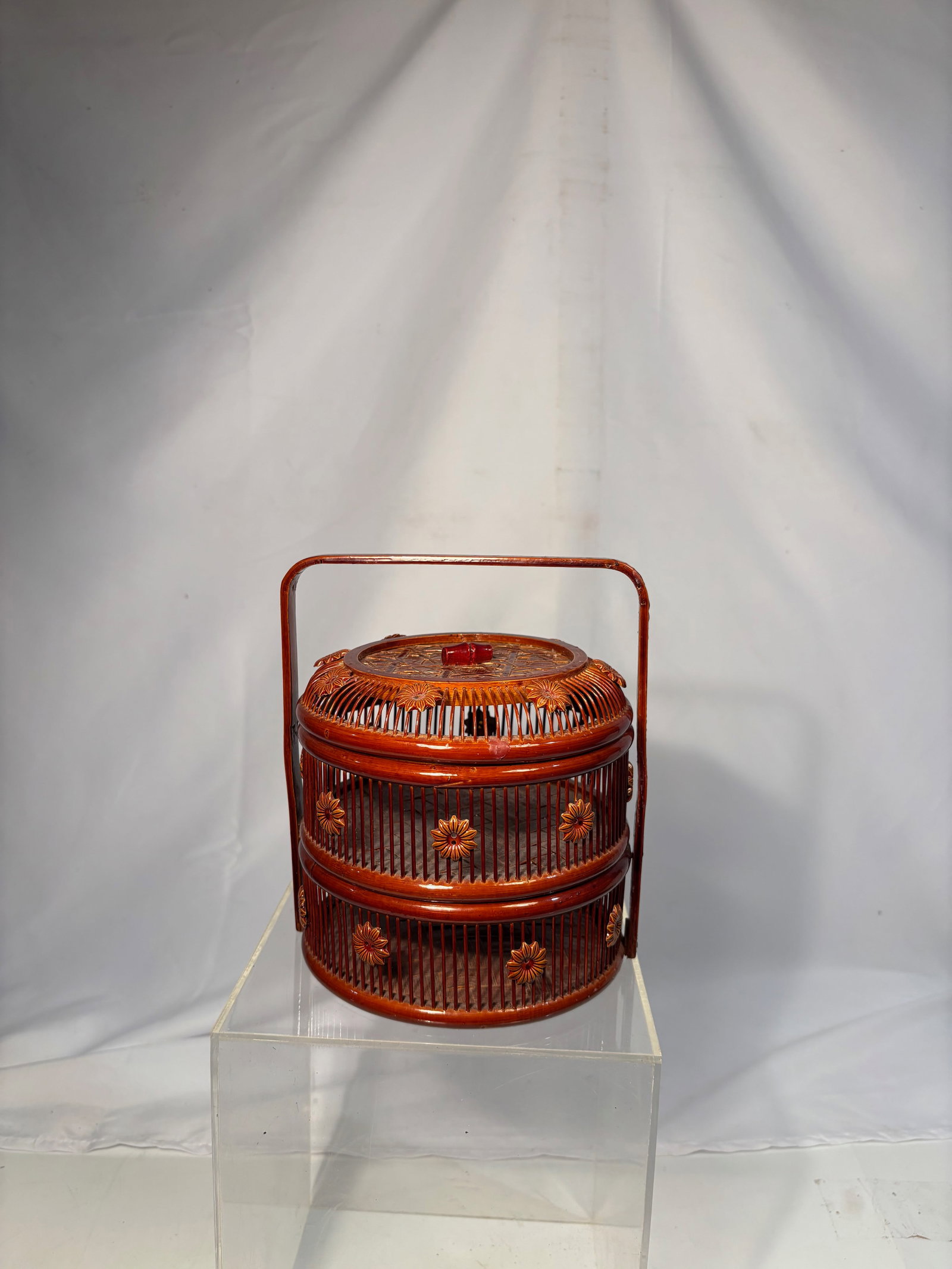 Japanese Two-Tier Woven Bamboo Basket (1 of 9)