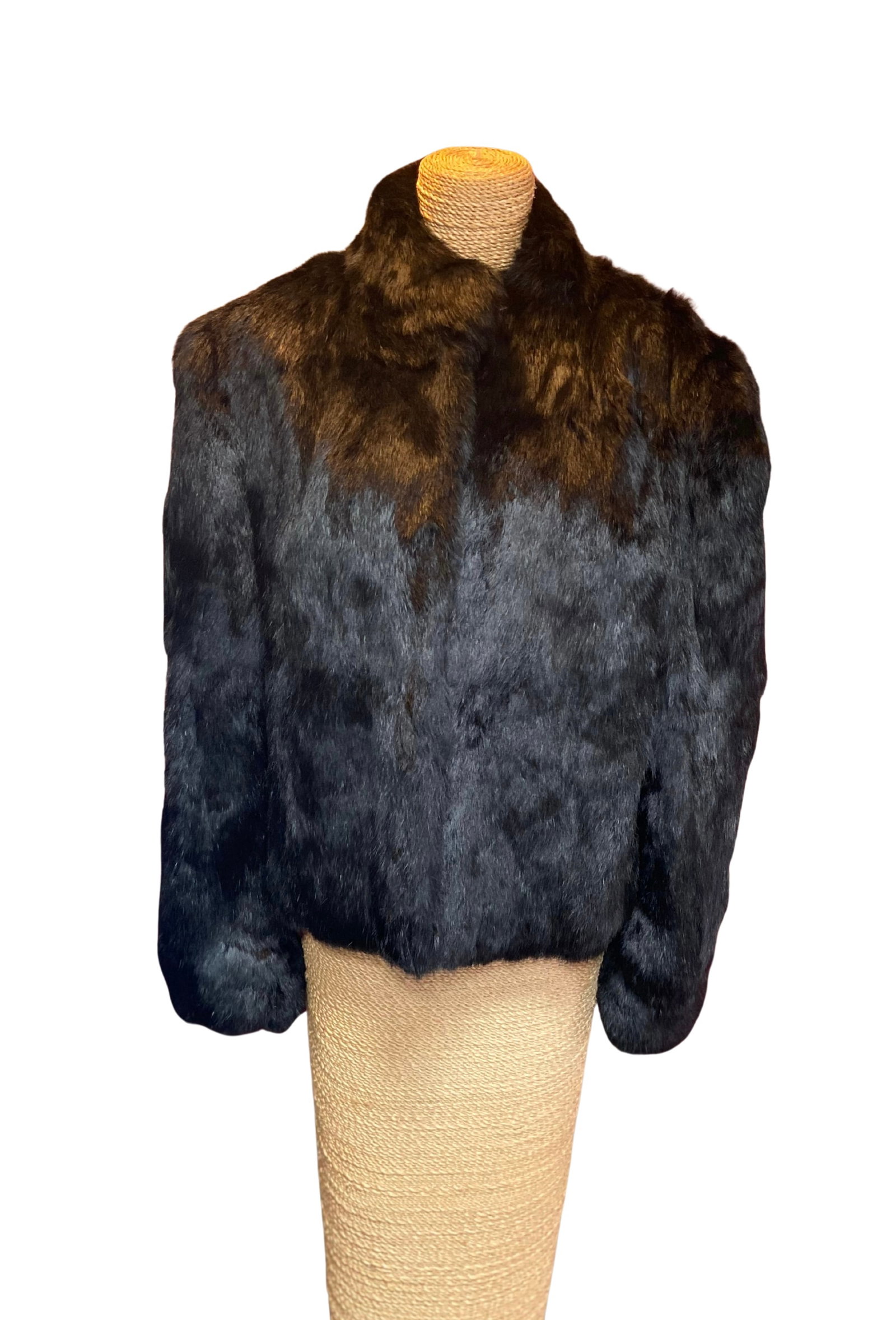Berman Dyed Rabbit Fur Jacket with Wide Shawl Collar, Fur Origin France (1 of 5)