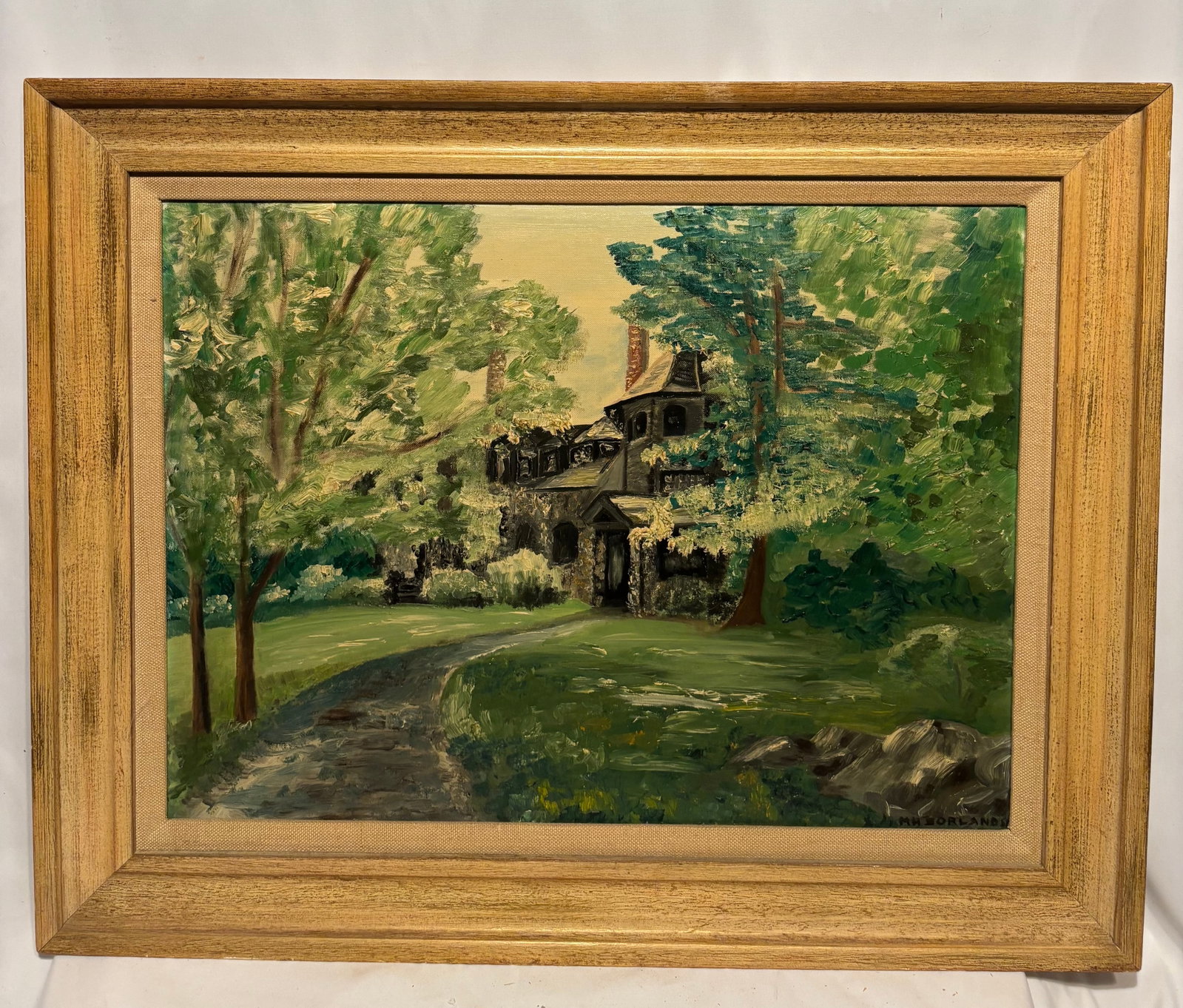 M. H. Borlands, Woodland Estate Landscape Oil on Canvas (1 of 8)