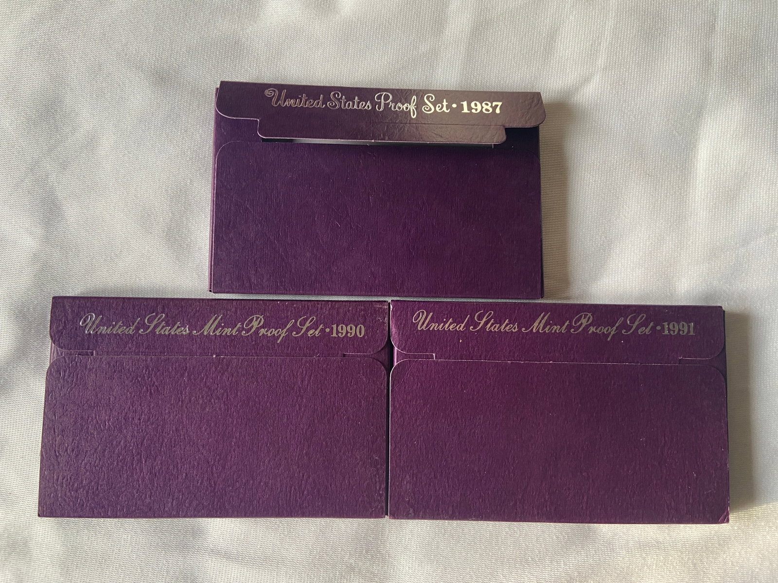 Three United States Mint Proof Sets, 1987, 1990 & 1991 (1 of 4)