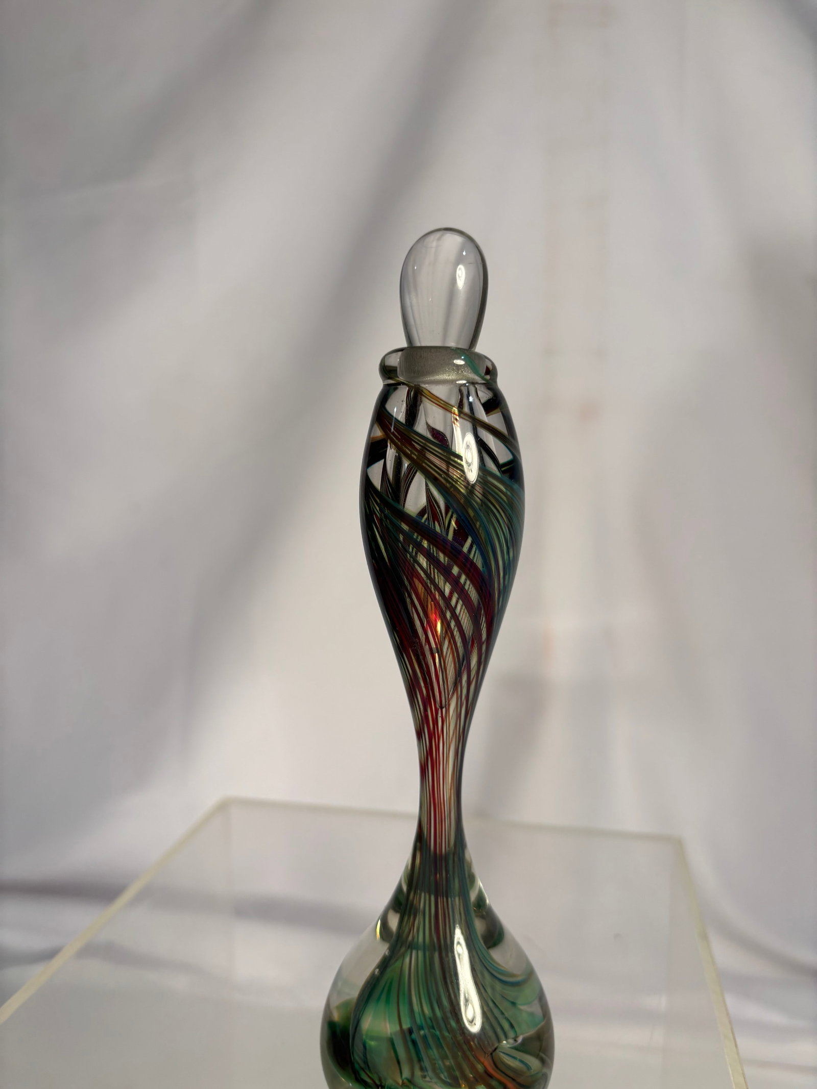 Signed & Dated Studio Art Glass Perfume Bottle, 10/84 - 2