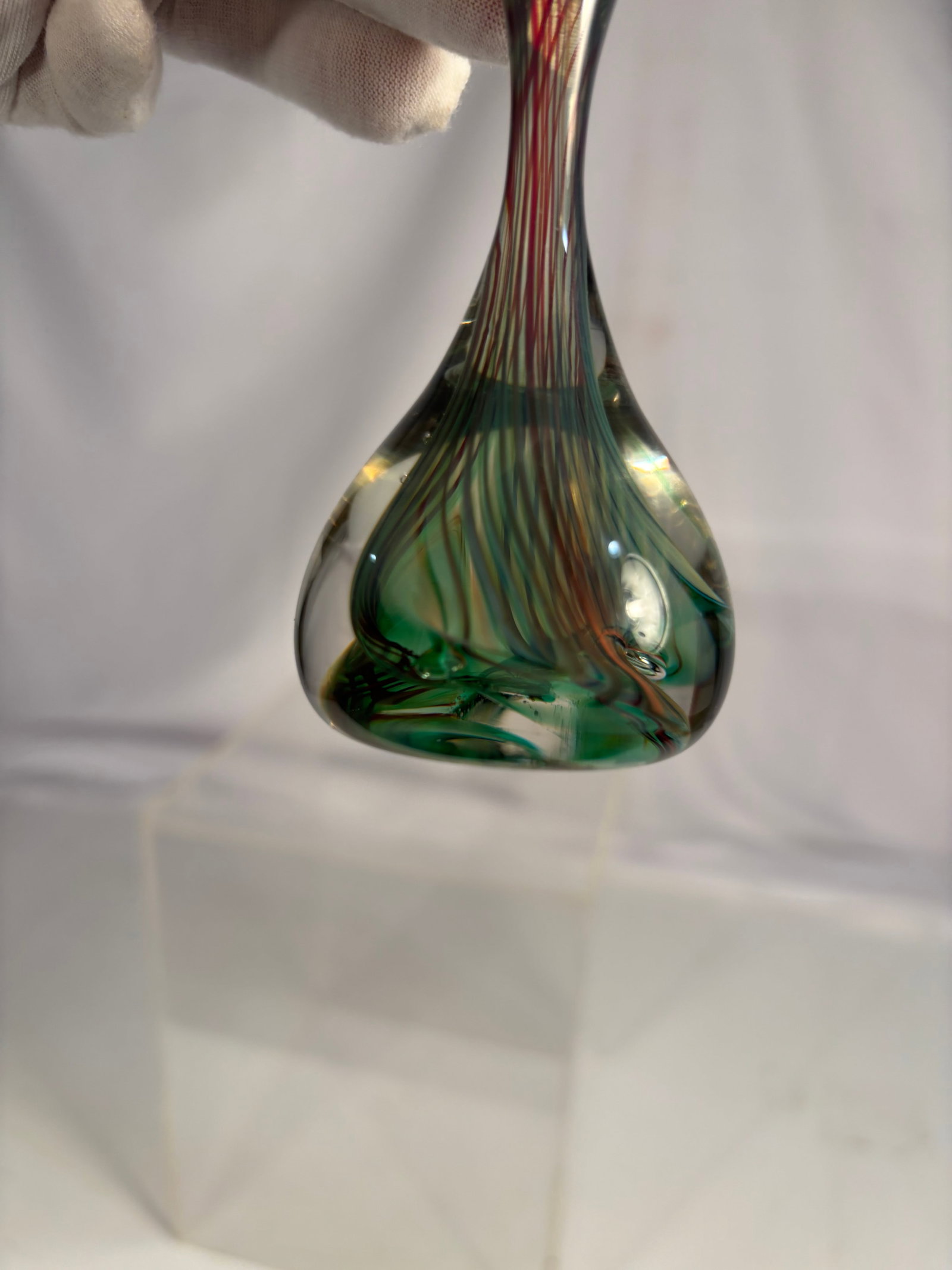 Signed & Dated Studio Art Glass Perfume Bottle, 10/84 - 3