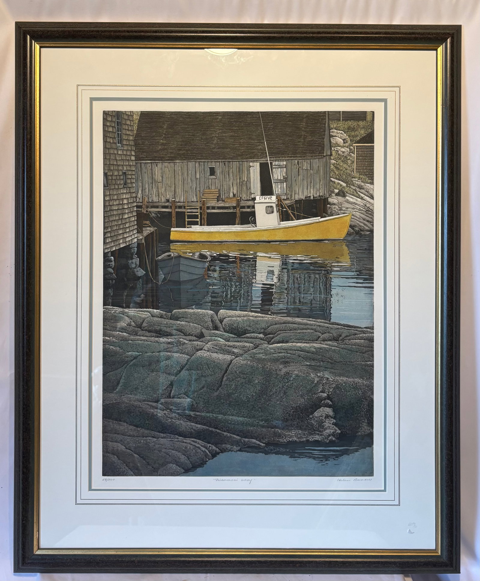 Helen Rundell (American), “Fisherman’s Wharf,?? Limited Edition Color Lithograph, Signed and (1 of 8)