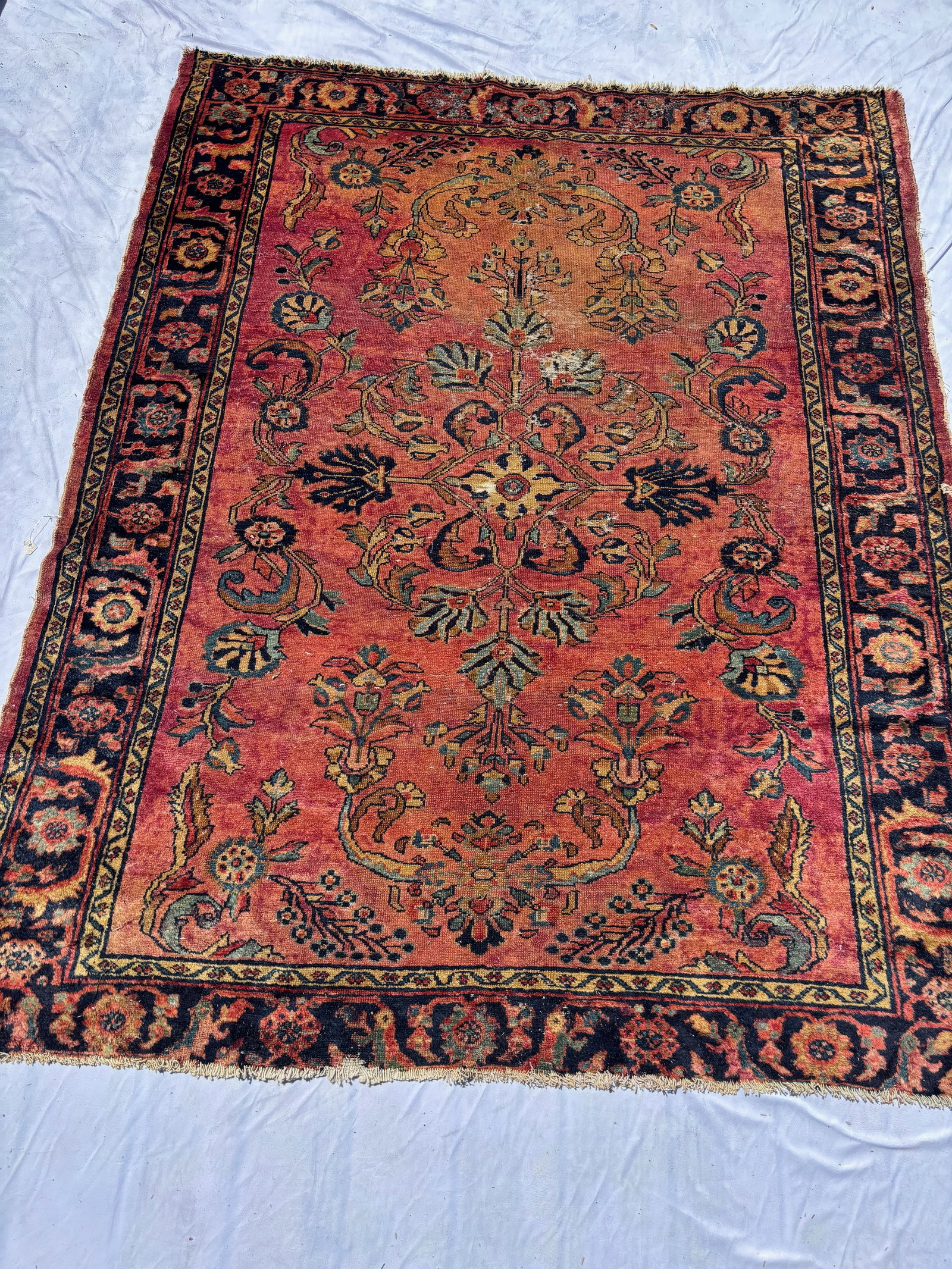 Antique Persian Sarouk Style Hand-Knotted Wool Rug 78 x 60 in. (1 of 9)