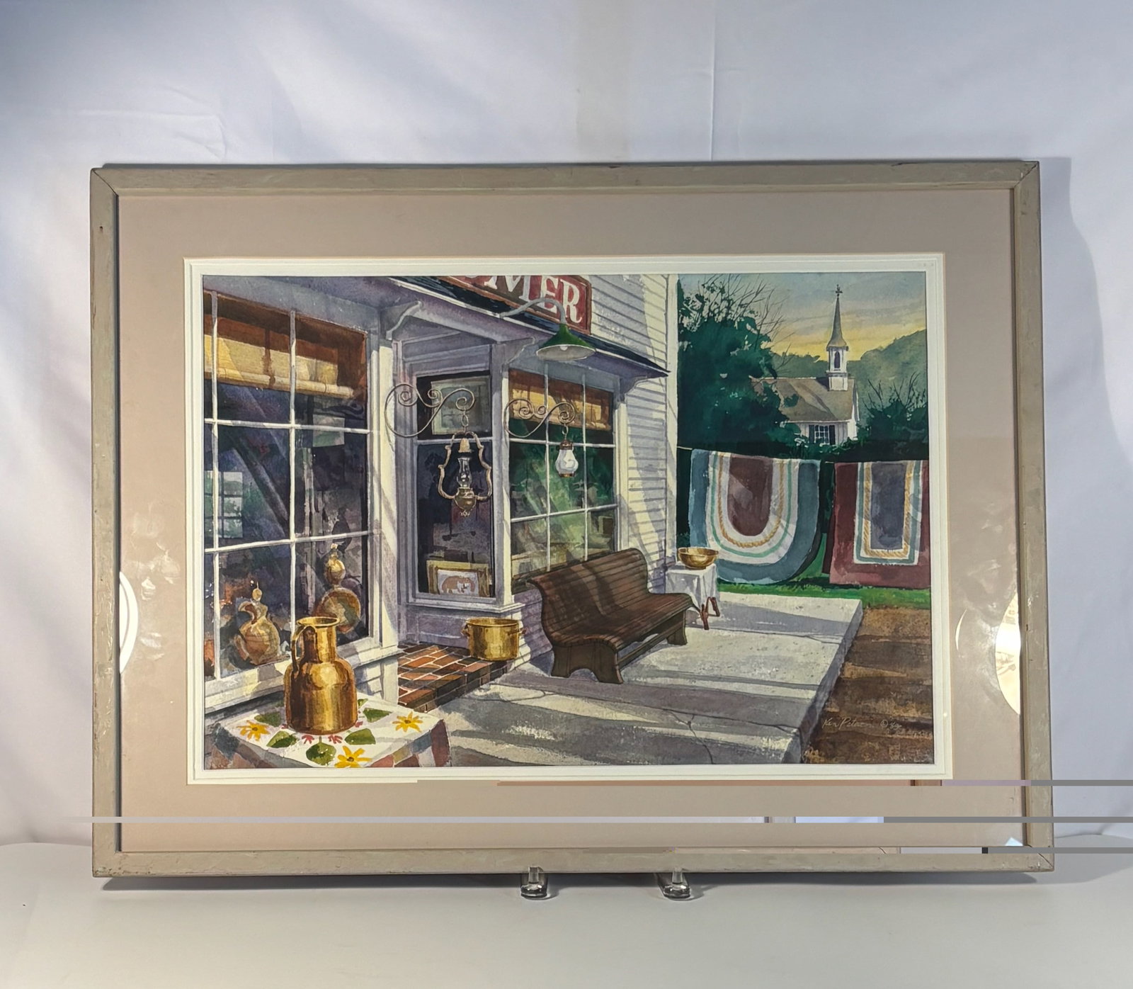 K. Peterson (20th Century), Original Watercolor Painting, Framed, Ex-Arlington Heights Memorial: Depicting a finely rendered portrait (or subject, depending on the imagery), executed in watercolor with delicate washes and strong linear accents. Signed lower (if visible). Presented under glass in 