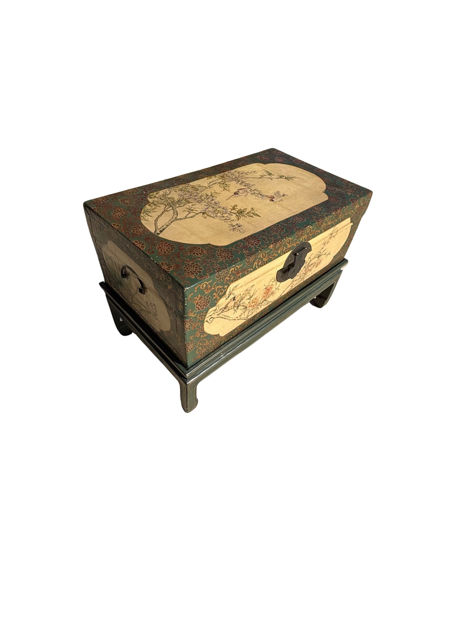 19th Century Chinese Export Painted Leather Trunk (1 of 8)