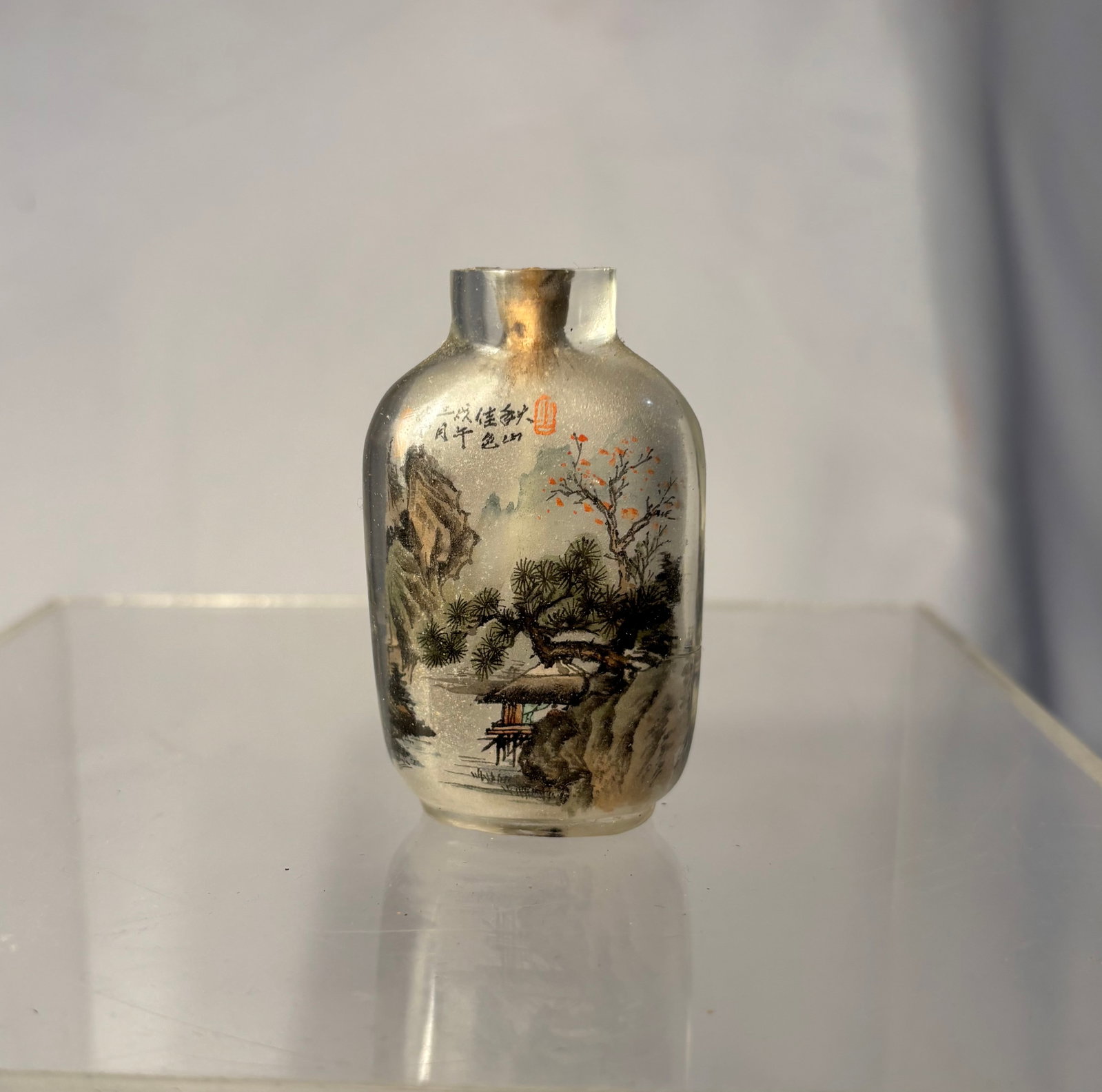 Chinese Inside Painted Landscape Snuff Bottle signed (1 of 8)