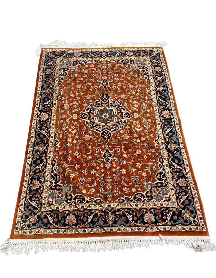 Persian Hand-Knotted Tabriz Design Wool Rug, Floral Medallion Approx. 77 x 48 in. (1 of 6)