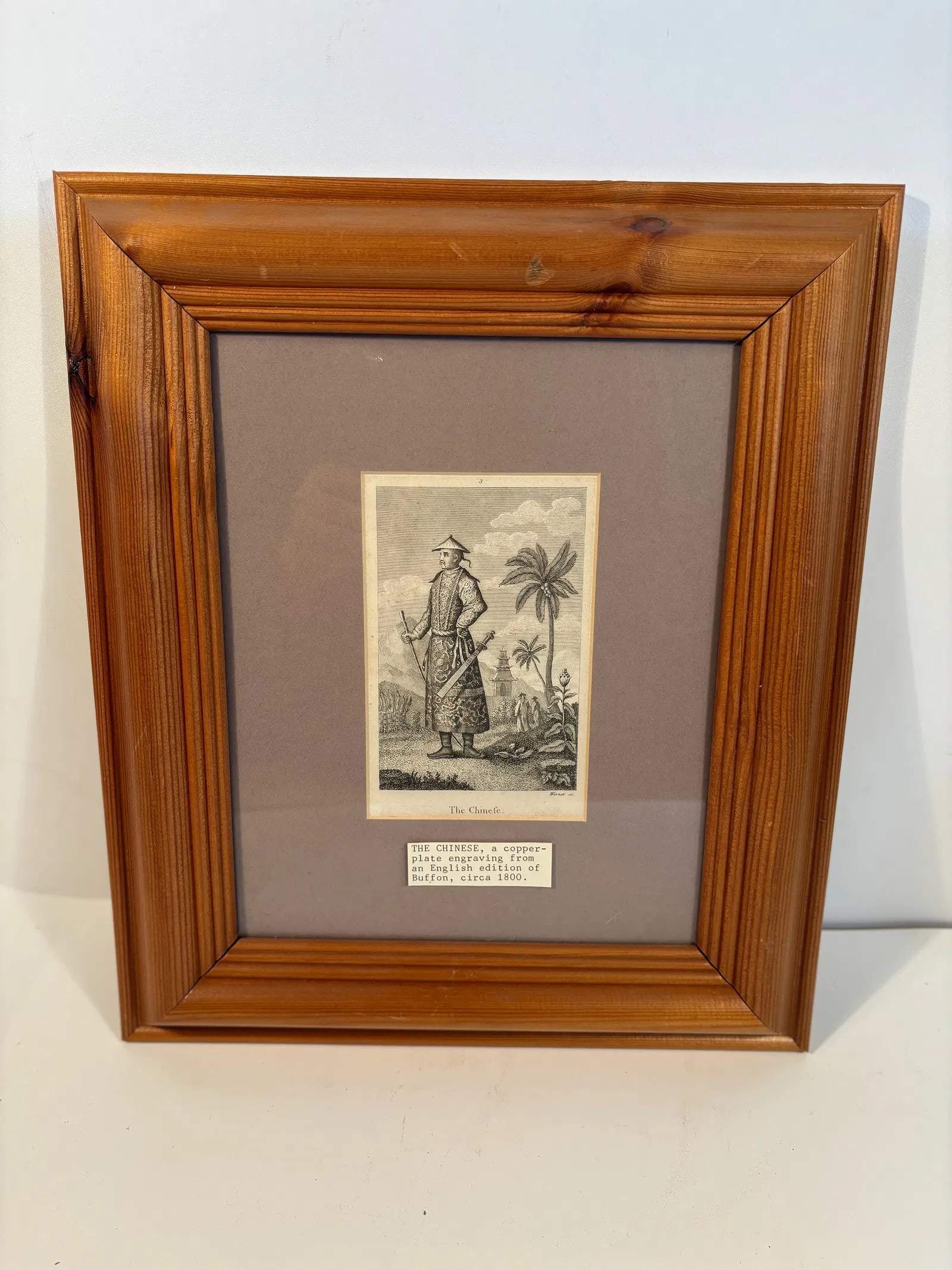 A copperplate engraving titled "The Chinese" by WARNER ,circa 1800: It titled “The Chinese” by Warner, circa 1800, is indeed likely from an English edition of Georges-Louis Leclerc, Comte de Buffon’s Natural History. Buffon’s comprehensive work was widely