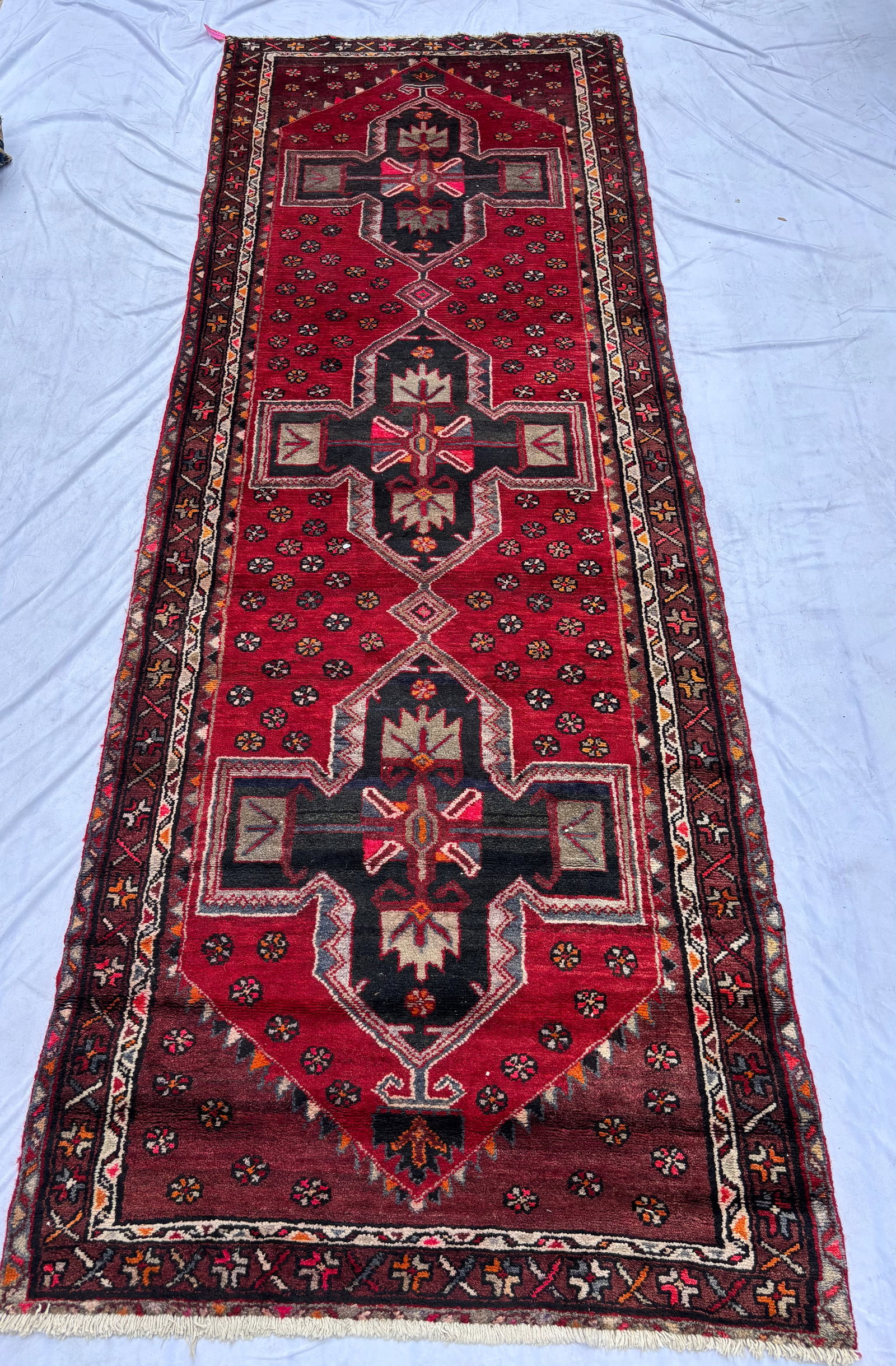 Large Hand-Knotted Persian Karaja Style Runner, 116 x 41.5 Inches (1 of 8)