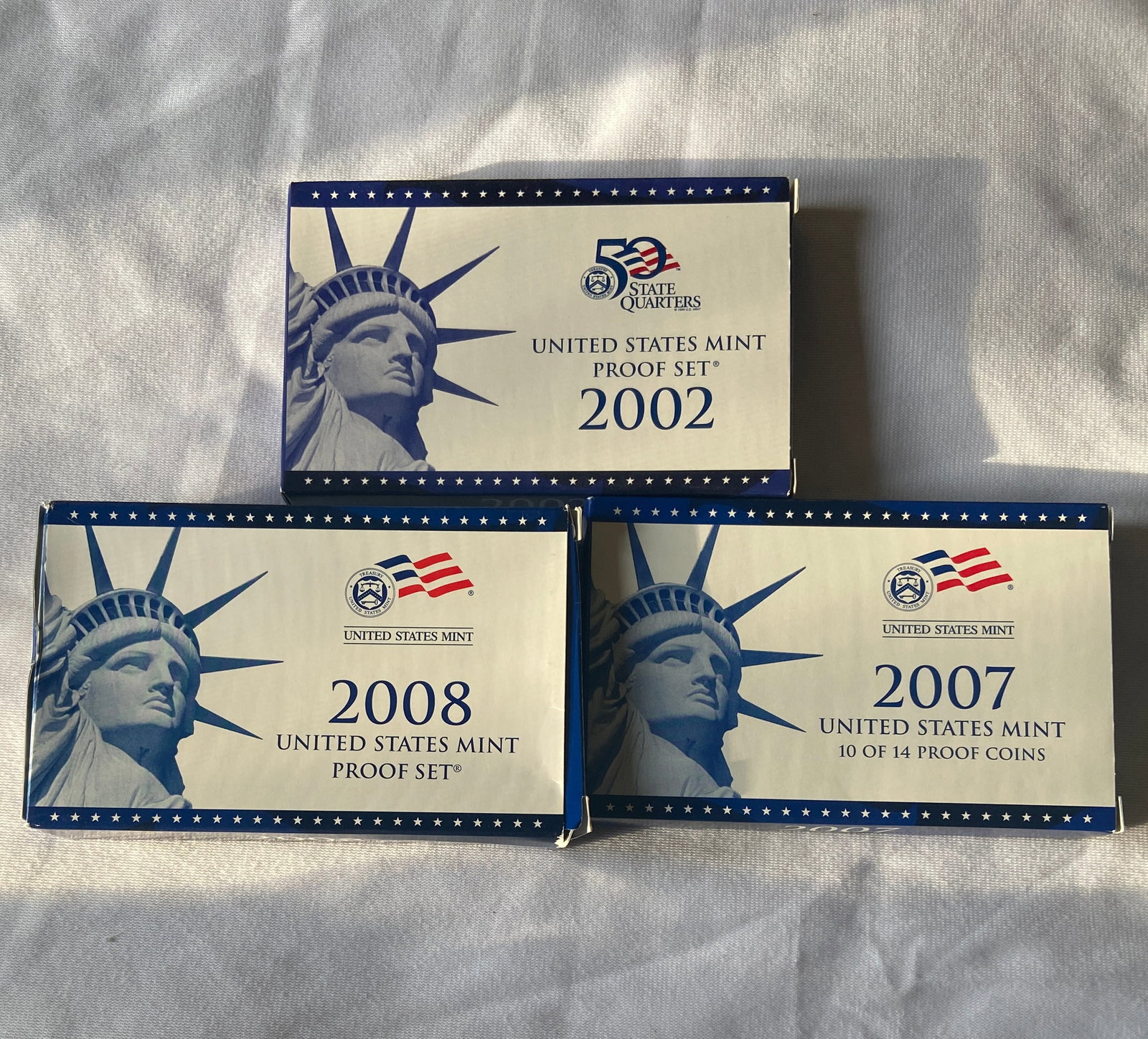 Three United States Mint Proof Sets, 2002, 2007 & 2008 (1 of 3)