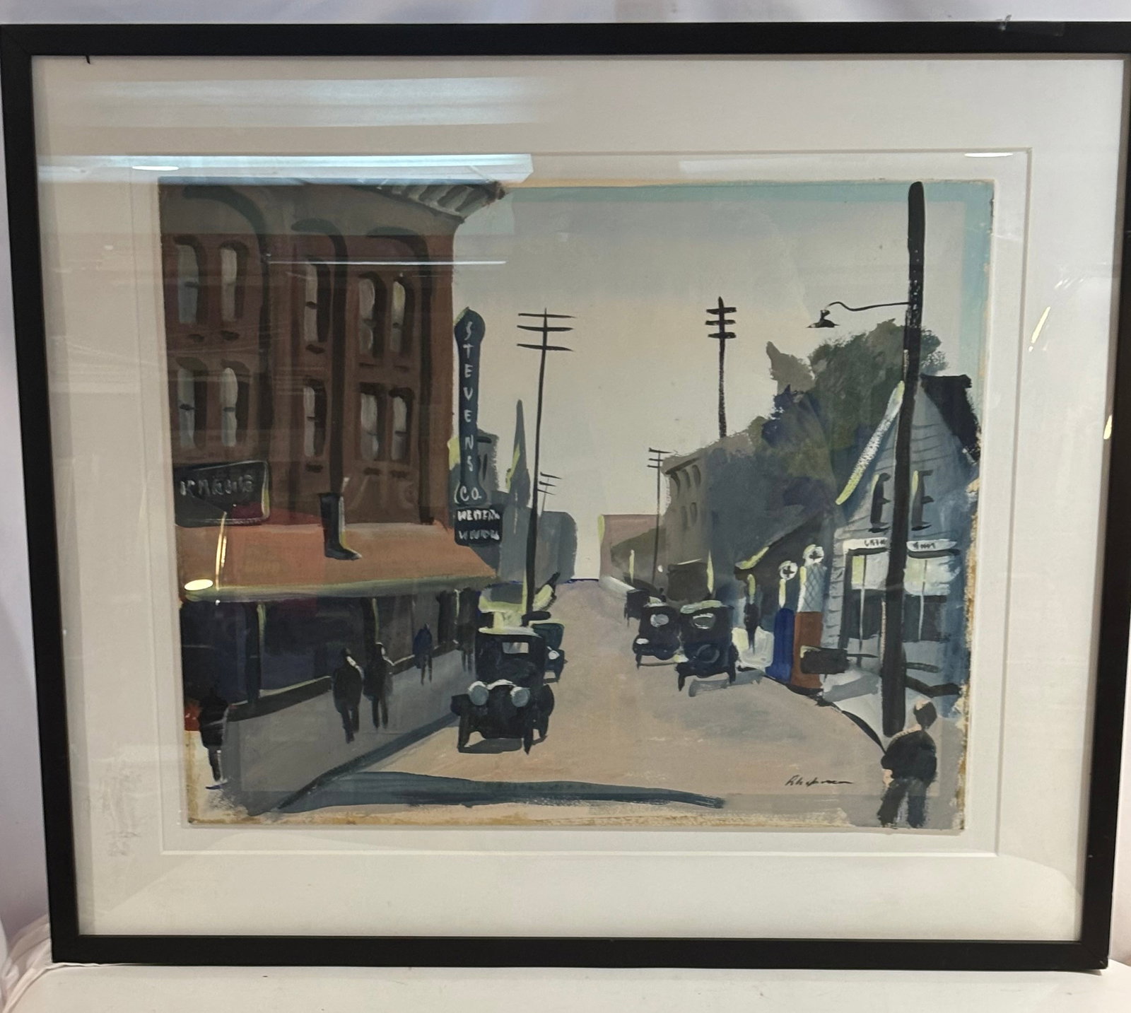 Signed American Impressionist Street Scene Oil Painting (1 of 9)