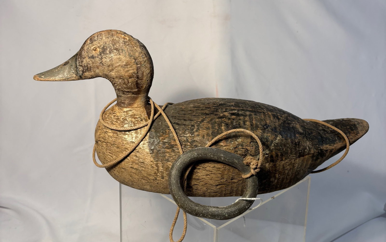 An Early 20th Century “L. Hancock?? Carved Wooden Duck Decoy (1 of 10)