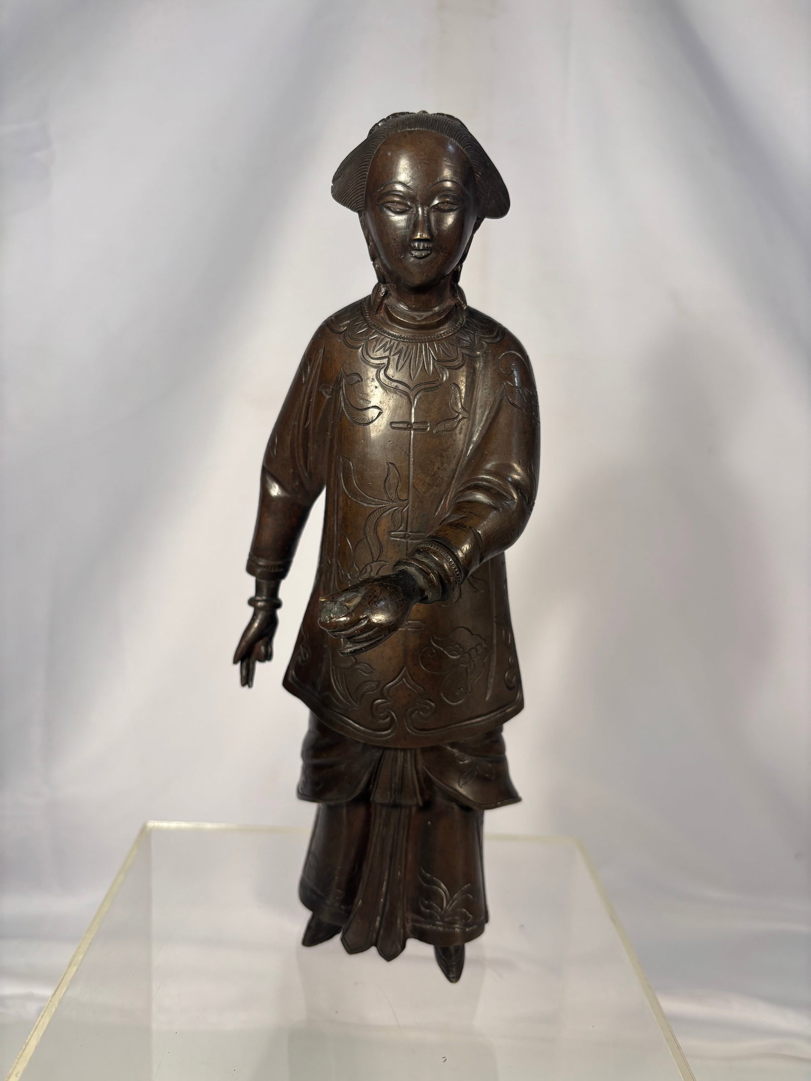A Chinese Bronze Figure of a Lady. 19th century (1 of 8)