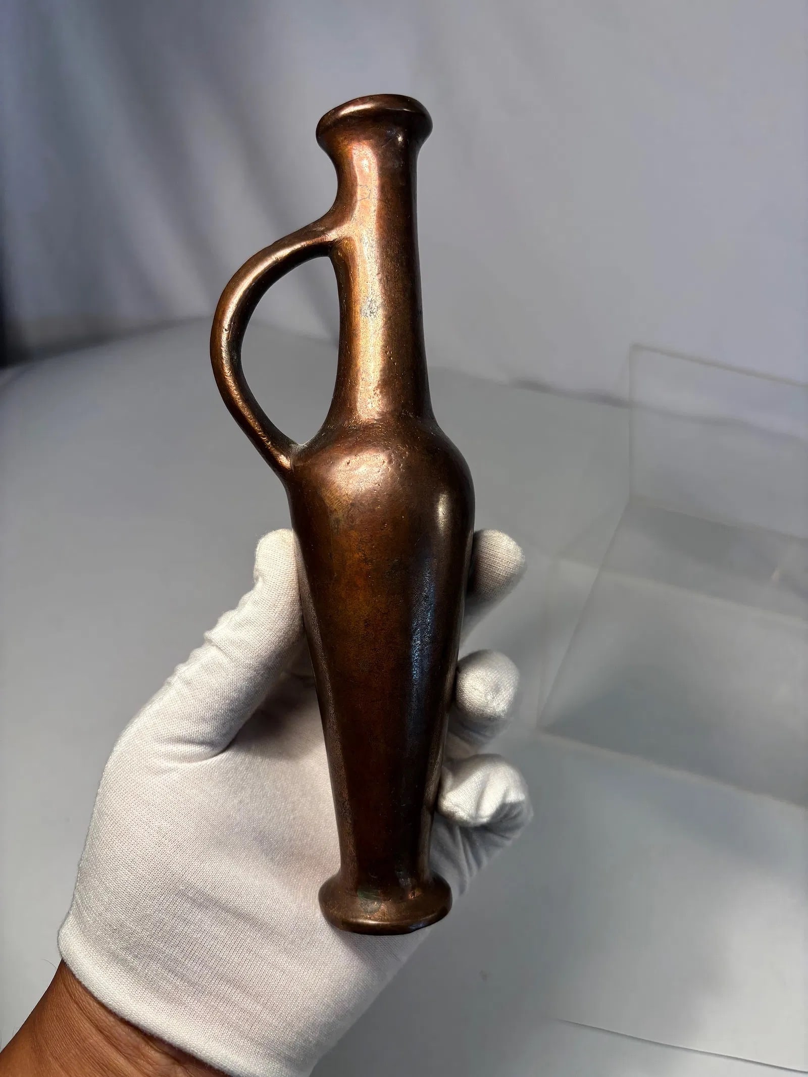 Ancient Roman-Style copper bronze Unguentarium with Handle (1 of 6)