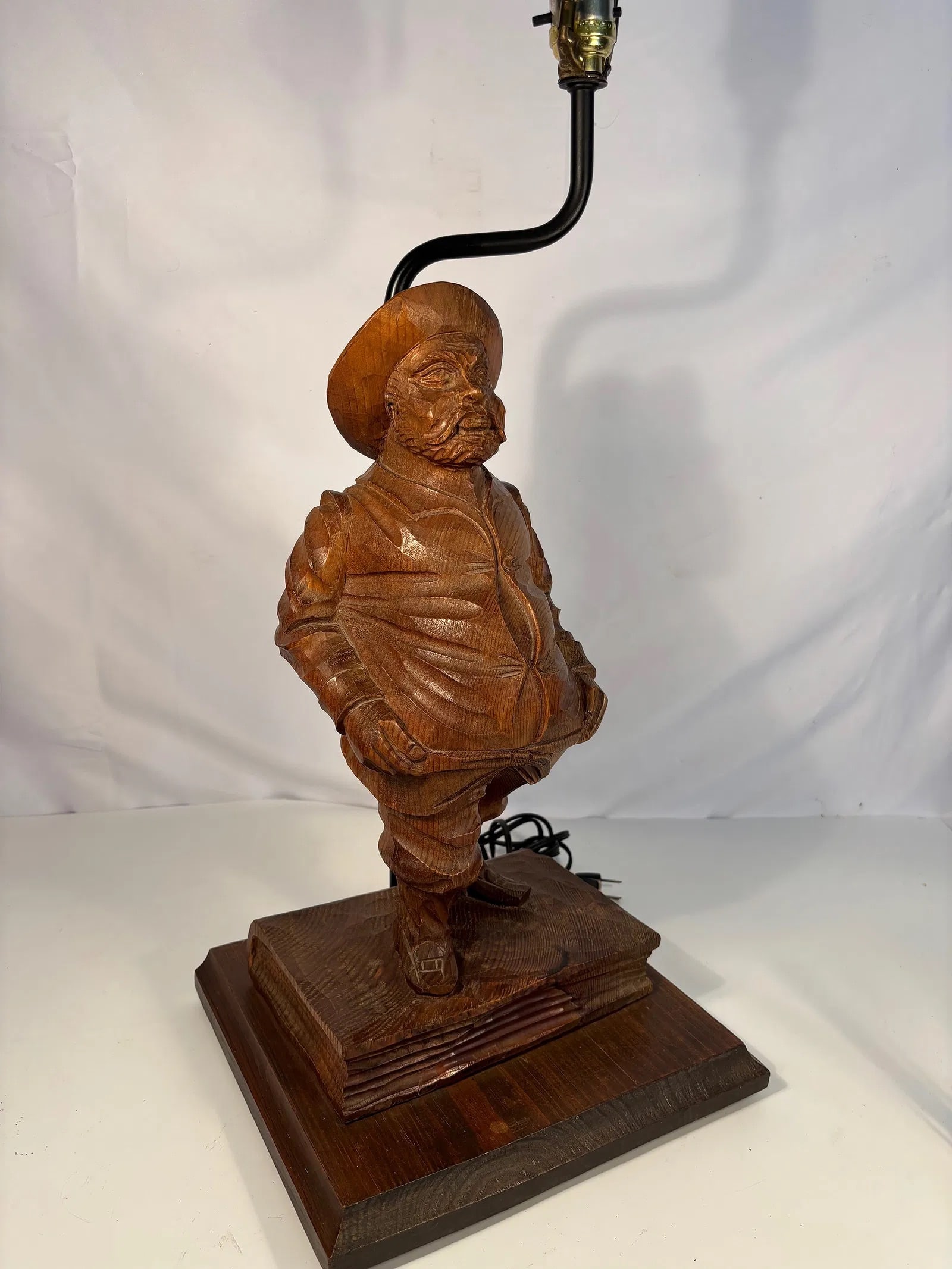 A German Carved Wood Figural Lamp, Black Forest Style (1 of 7)