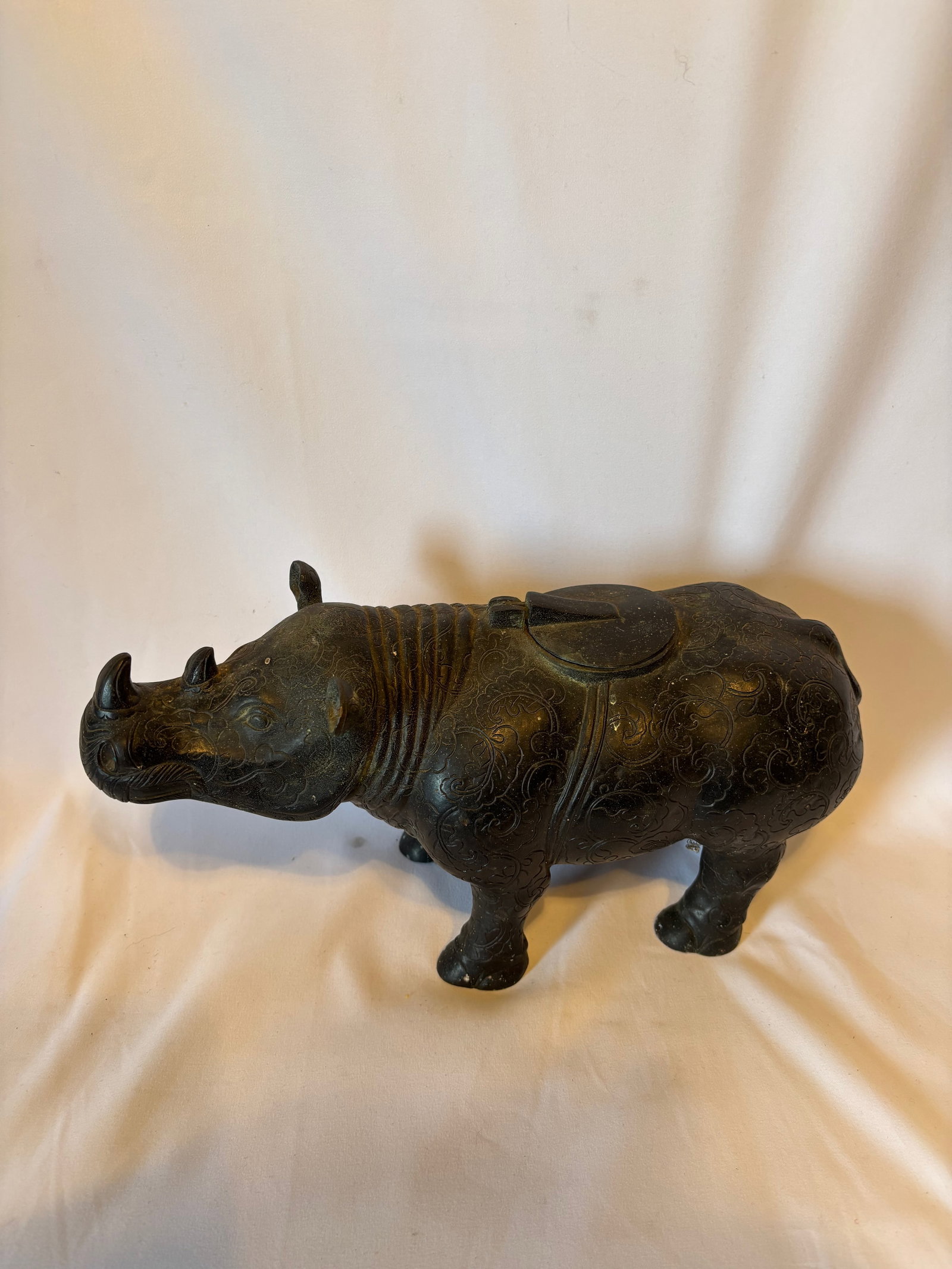 Chinese Bronze Rhinoceros Form Incense Burner (1 of 10)