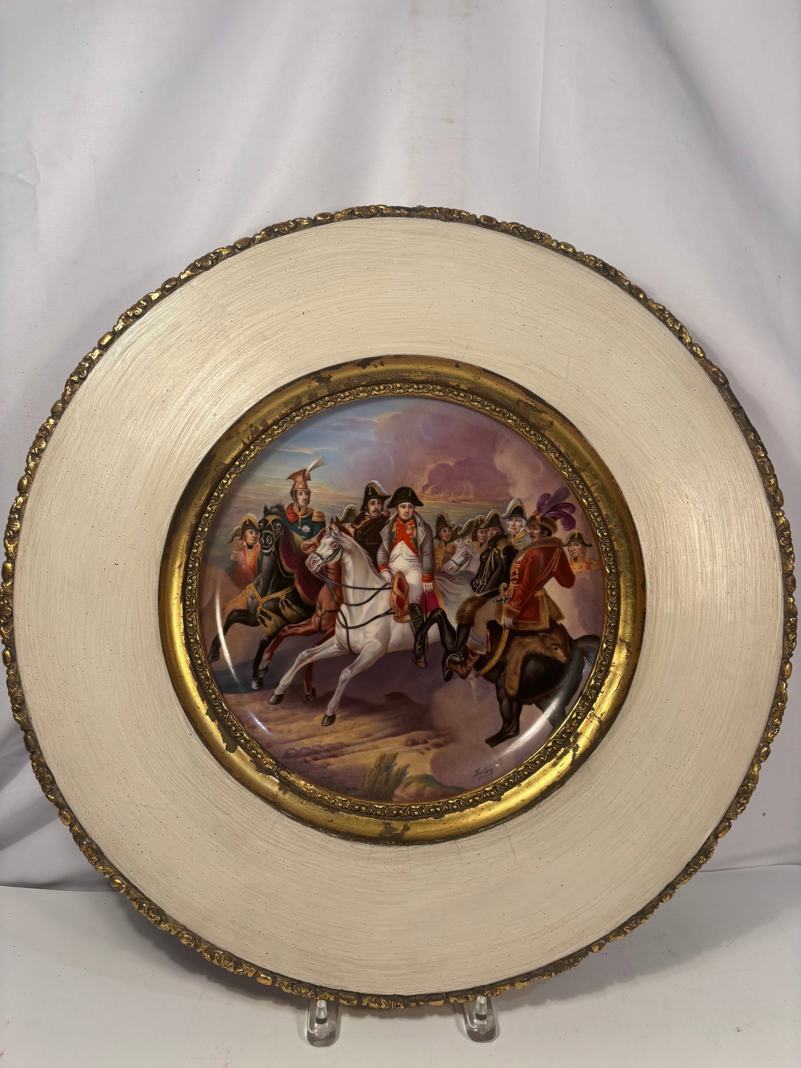 Large Signed Porcelain Plaque, Napoleon at the Battle of Friedland, After Horace Vernet (1 of 4)