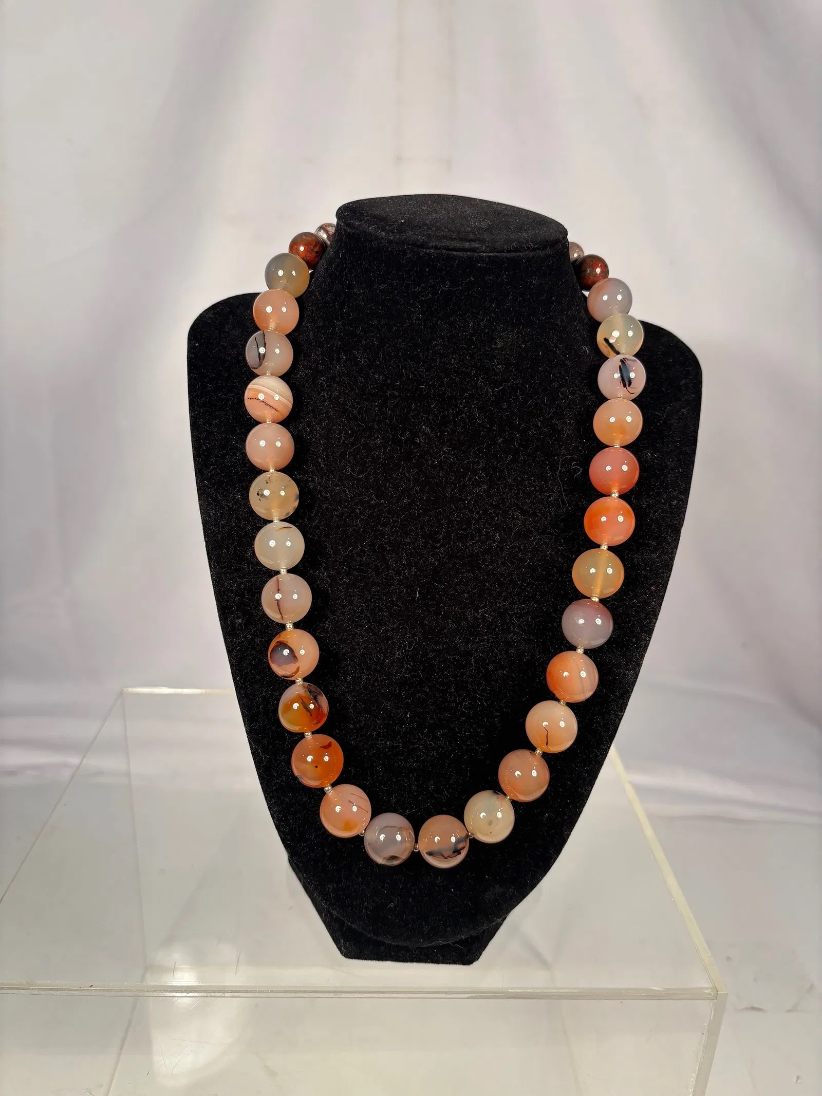Natural Banded Agate Bead Necklace (1 of 6)